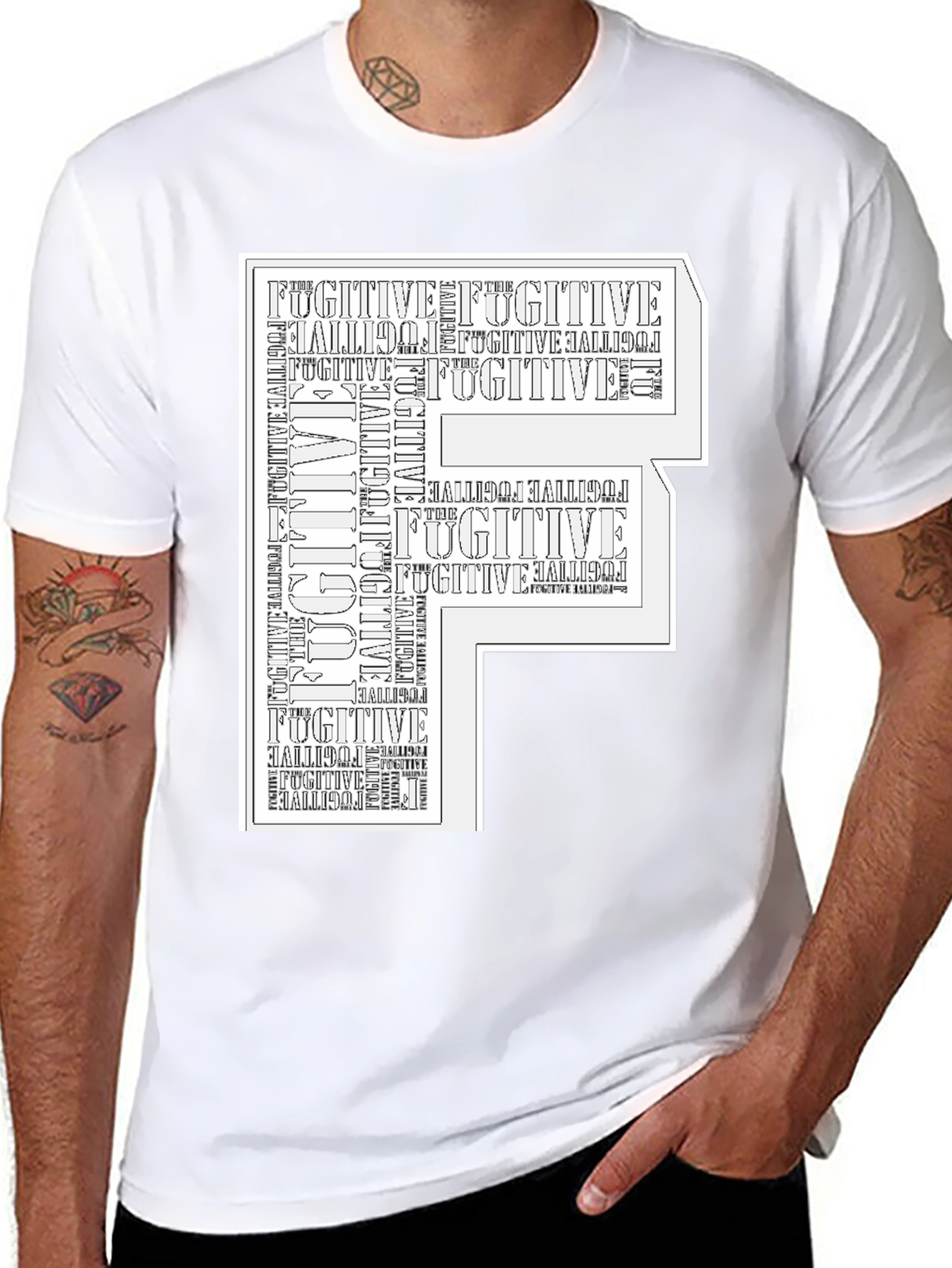 Fugitive Graphic Print Black T-Shirt