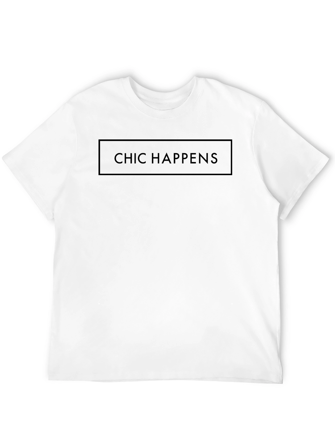 Chic Happens Black Graphic Tee - Trendy Unisex T-Shirt