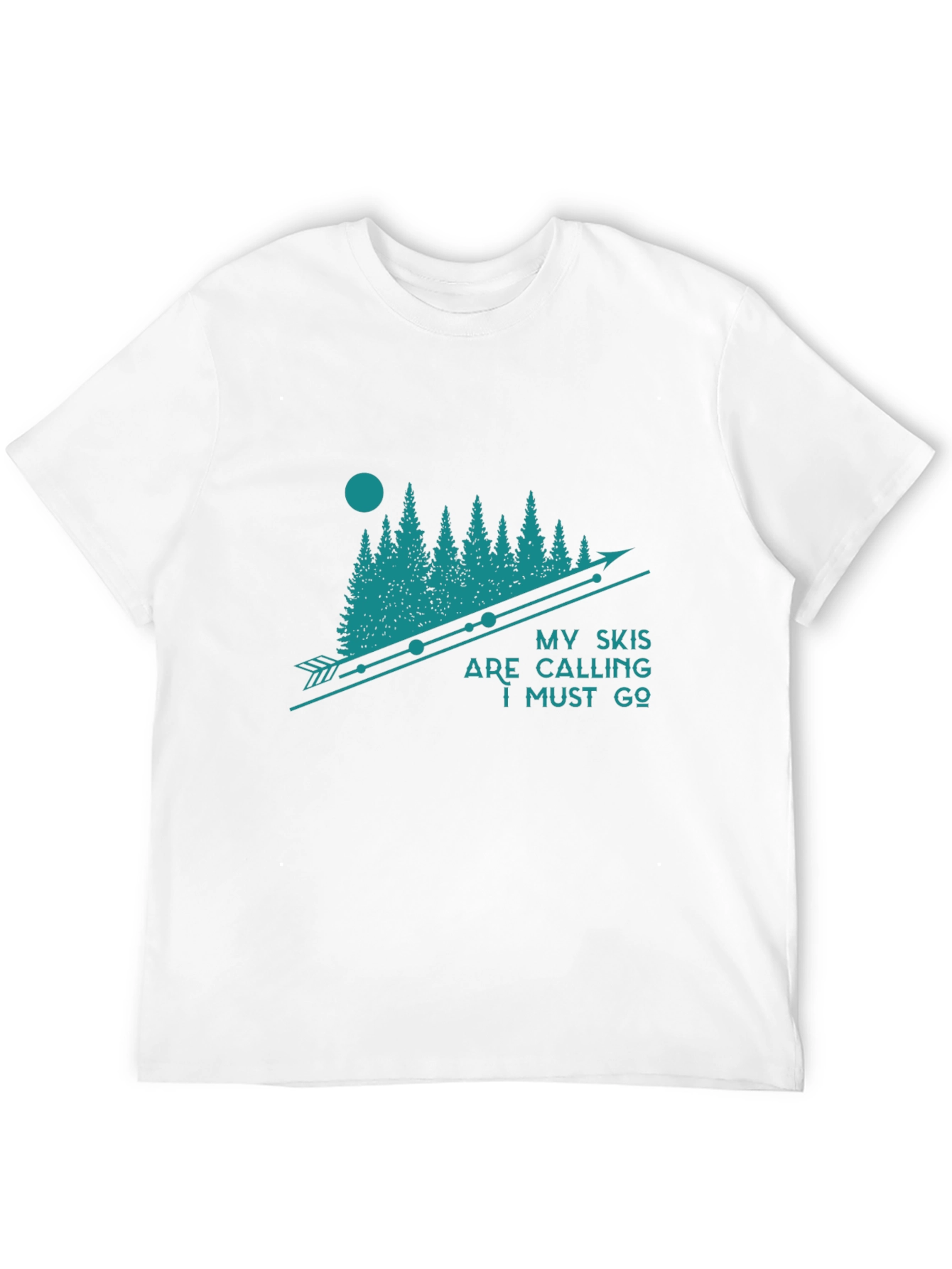 My Skis are Calling Black Graphic T-Shirt