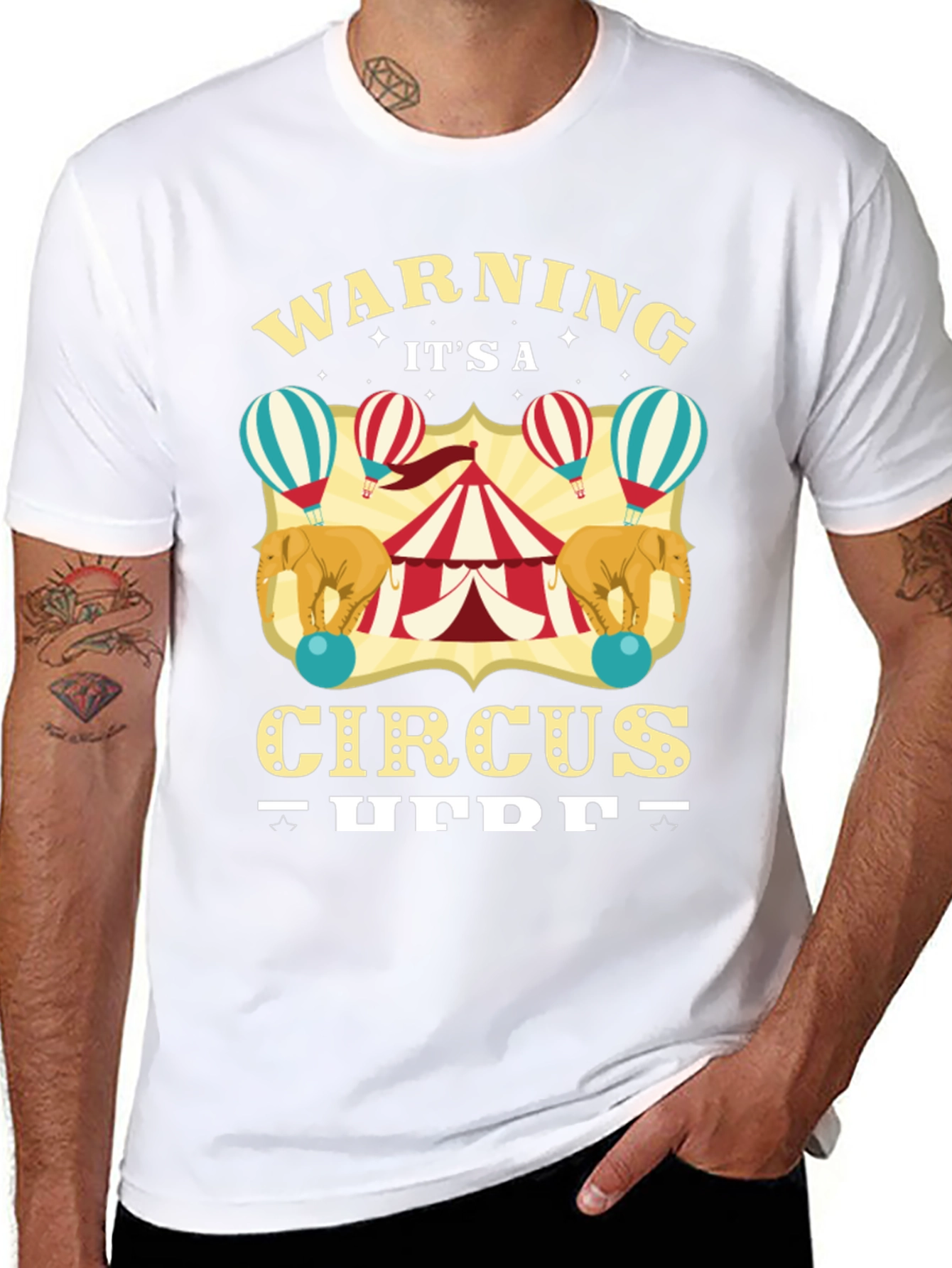 Circus T-Shirt: Warning Its a Circus Here Black Tee