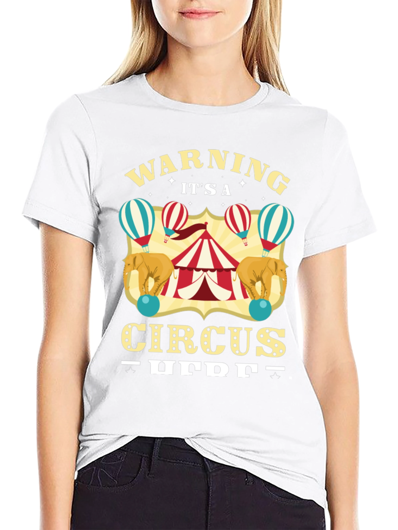 Circus T-Shirt: Warning Its a Circus Here Black Tee