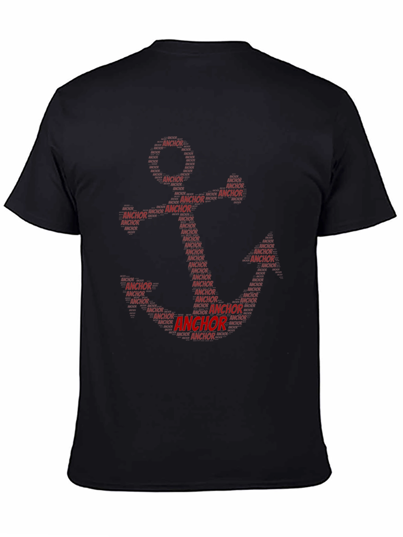 Anchor Word Art Black T-Shirt