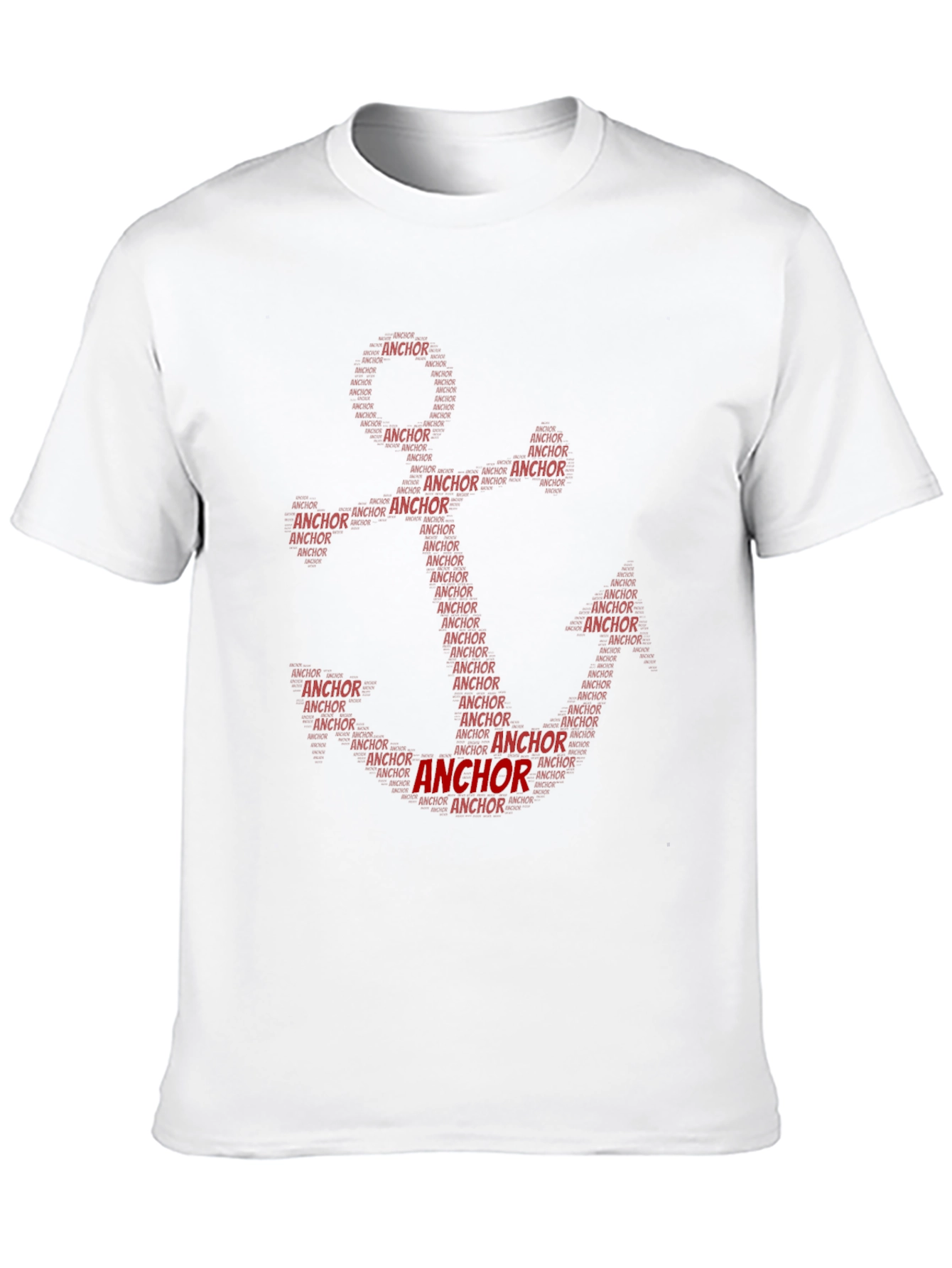 Anchor Word Art Black T-Shirt