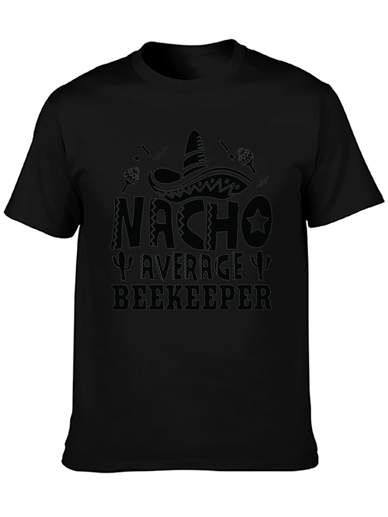 Nacho Average Beekeeper Black Graphic T-Shirt