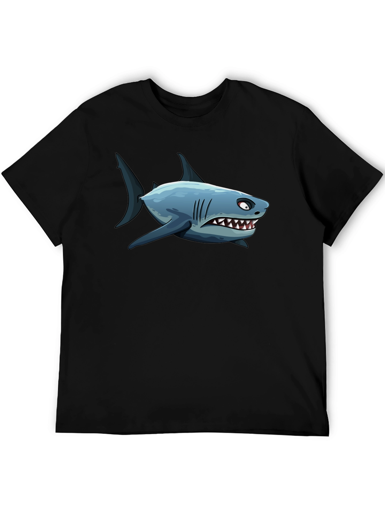 Cartoon Shark Graphic Print Mens T-Shirt