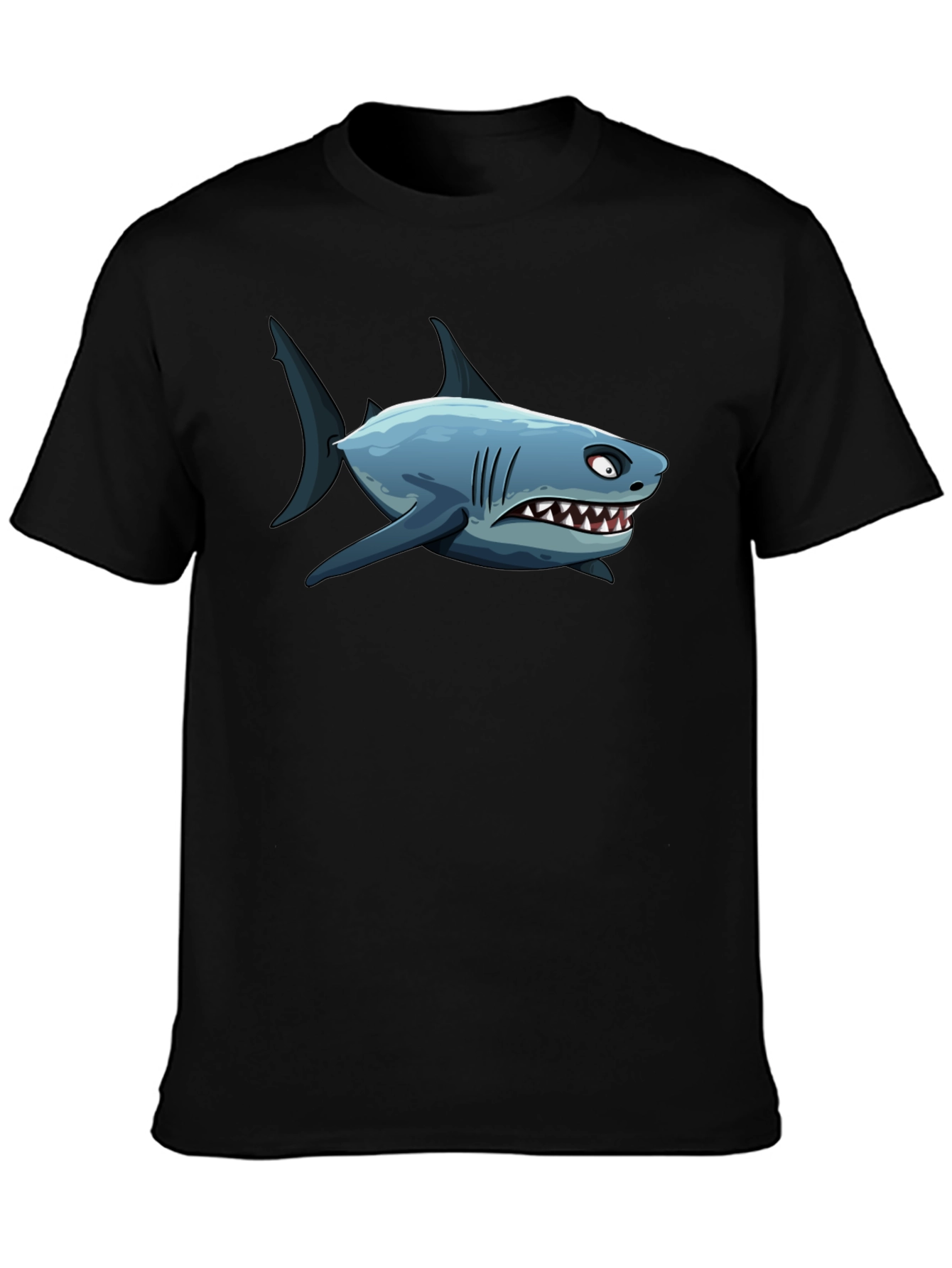Cartoon Shark Graphic Print Mens T-Shirt