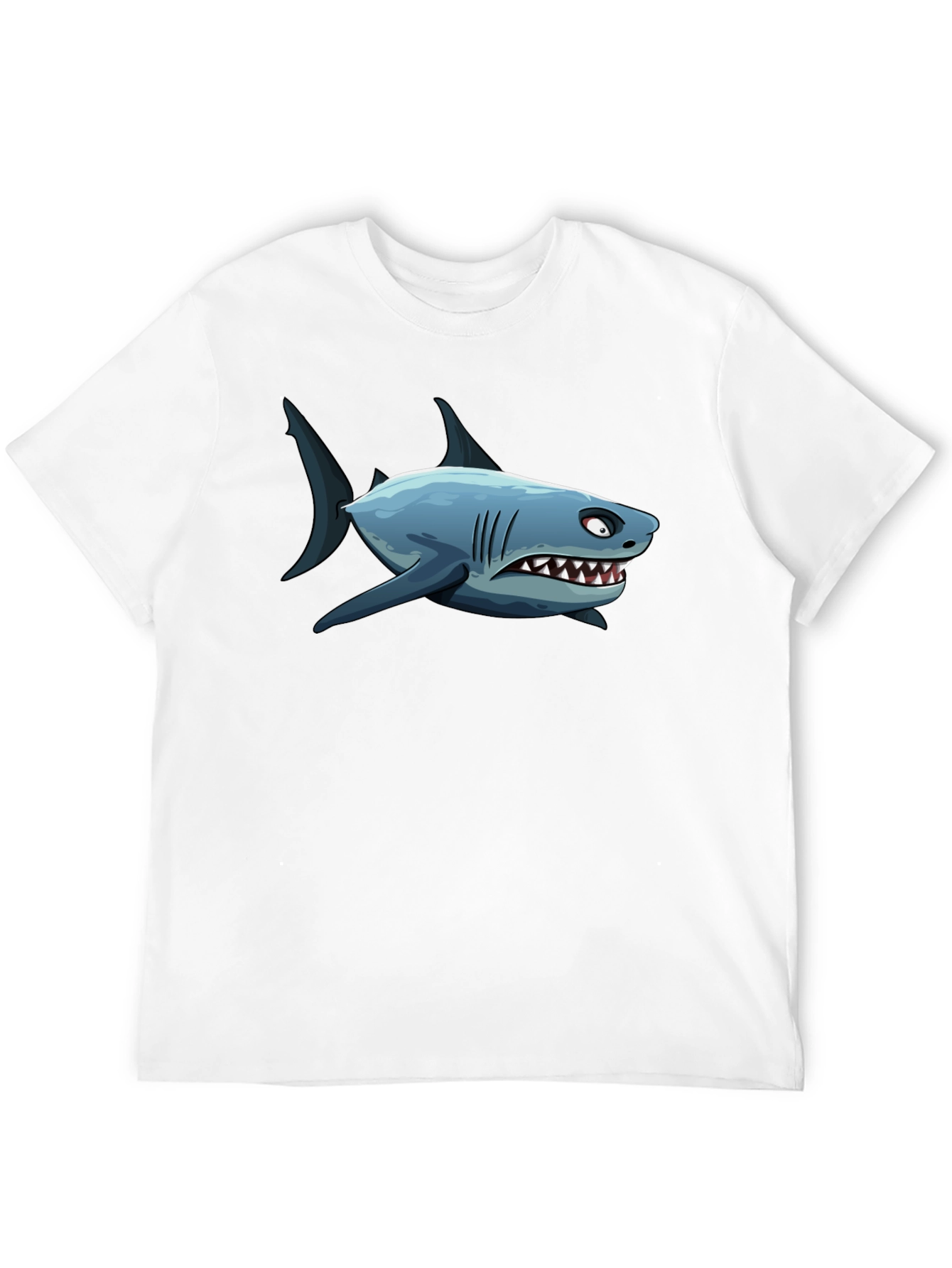 Cartoon Shark Graphic Print Mens T-Shirt