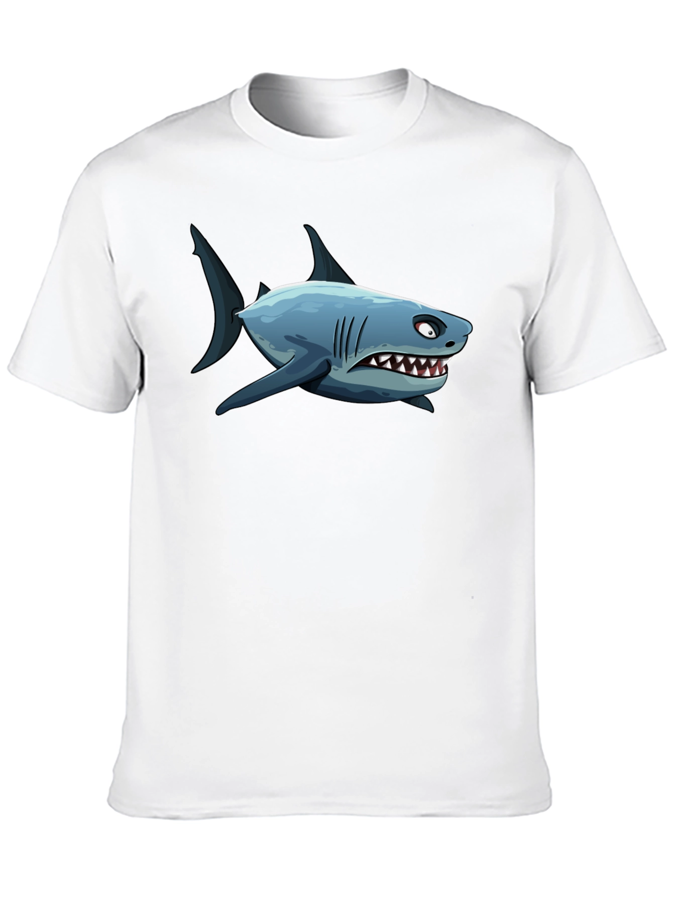 Cartoon Shark Graphic Print Mens T-Shirt