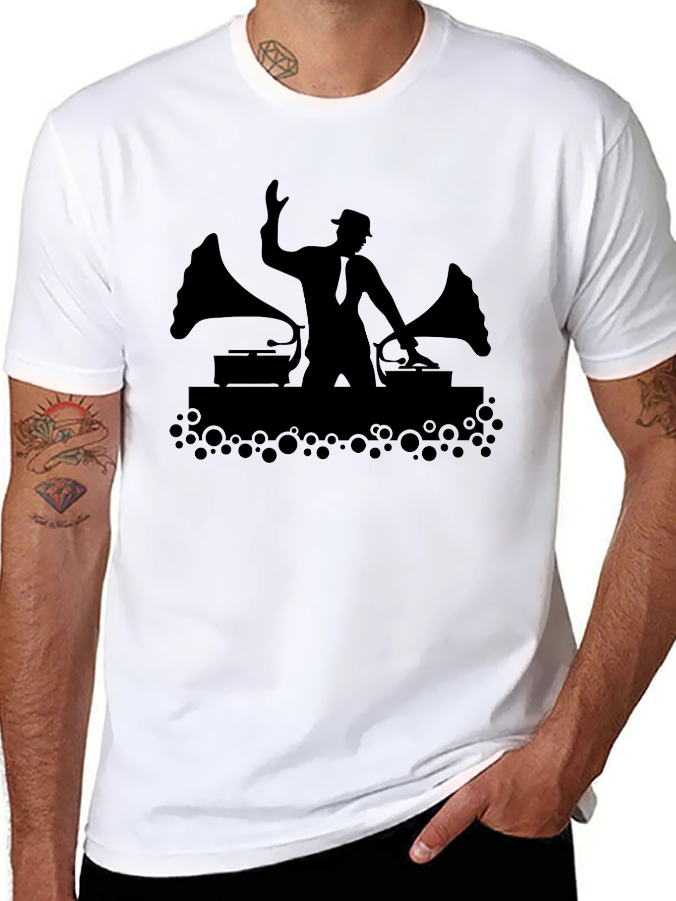 DJ Silhouette Black T-Shirt - Music Lover Tee