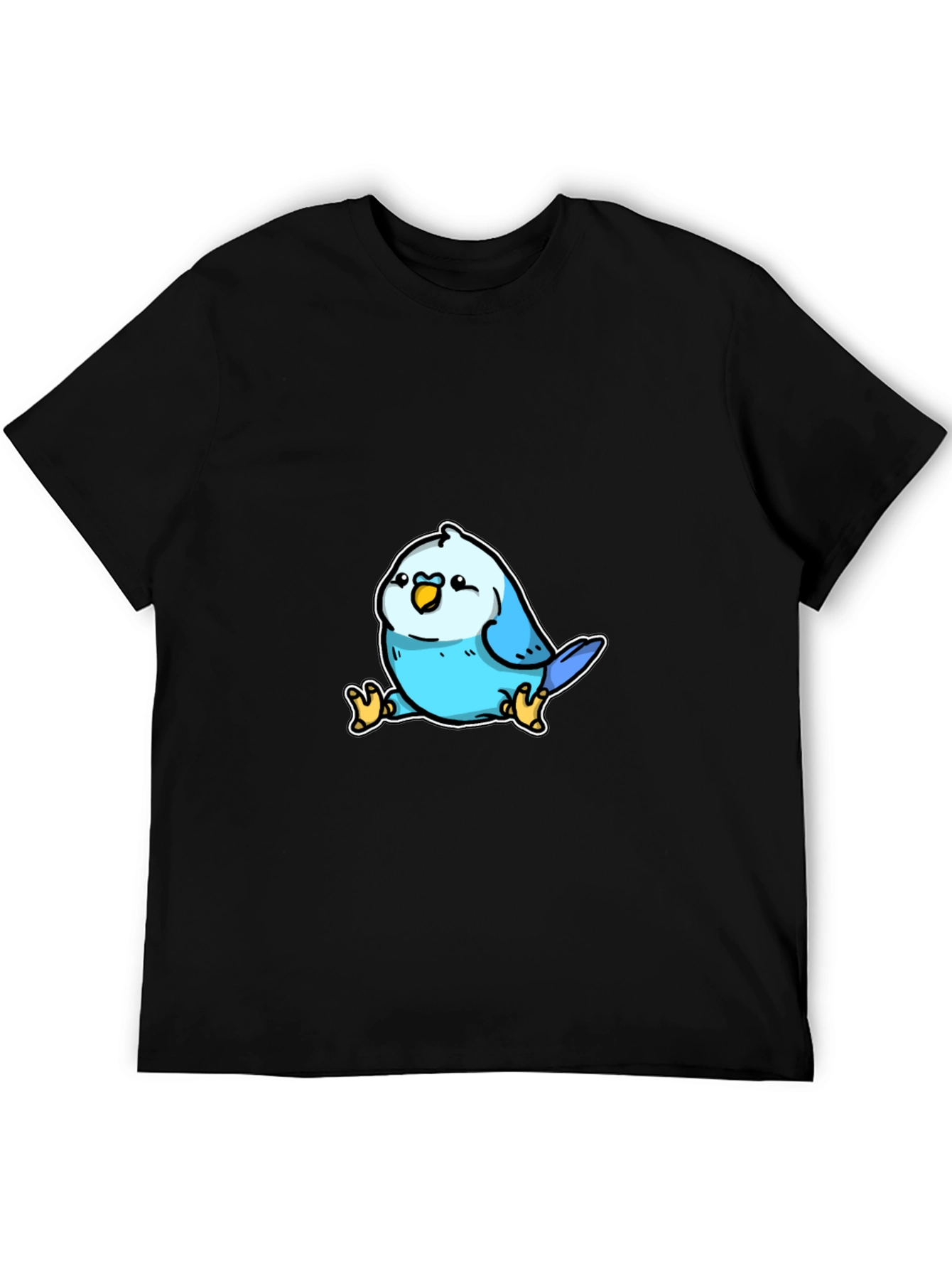 Cute Blue Bird Cartoon Graphic T-Shirt