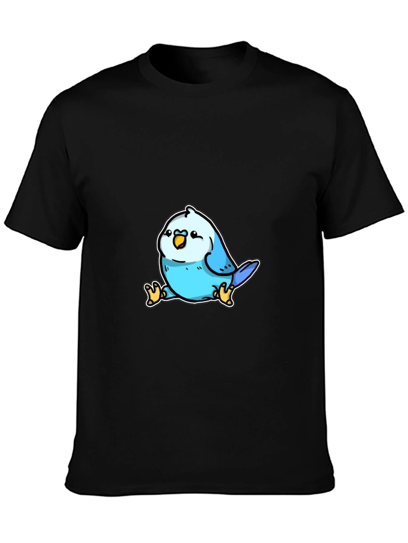 Cute Blue Bird Cartoon Graphic T-Shirt