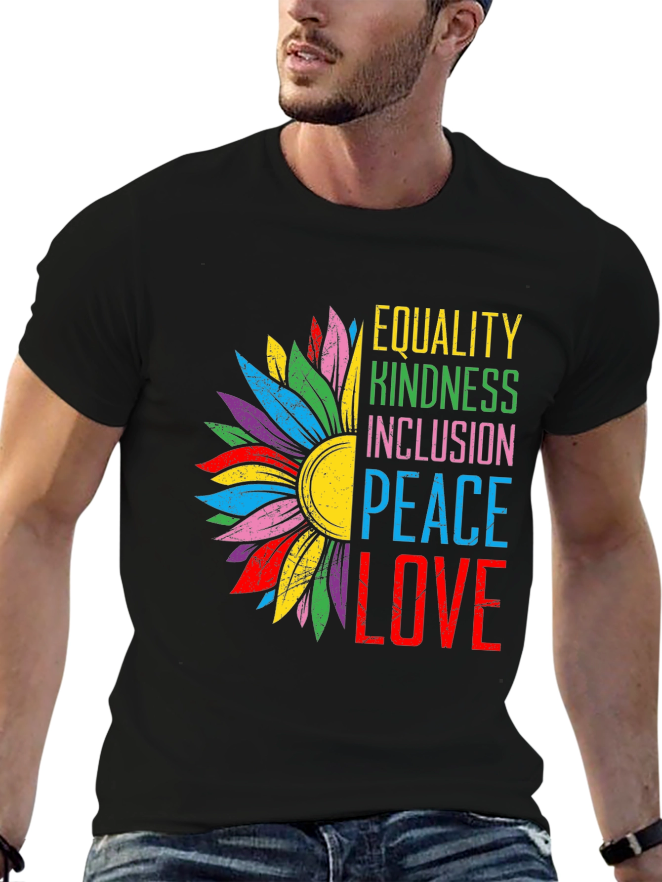 Equality Kindness Peace Love Graphic Tee