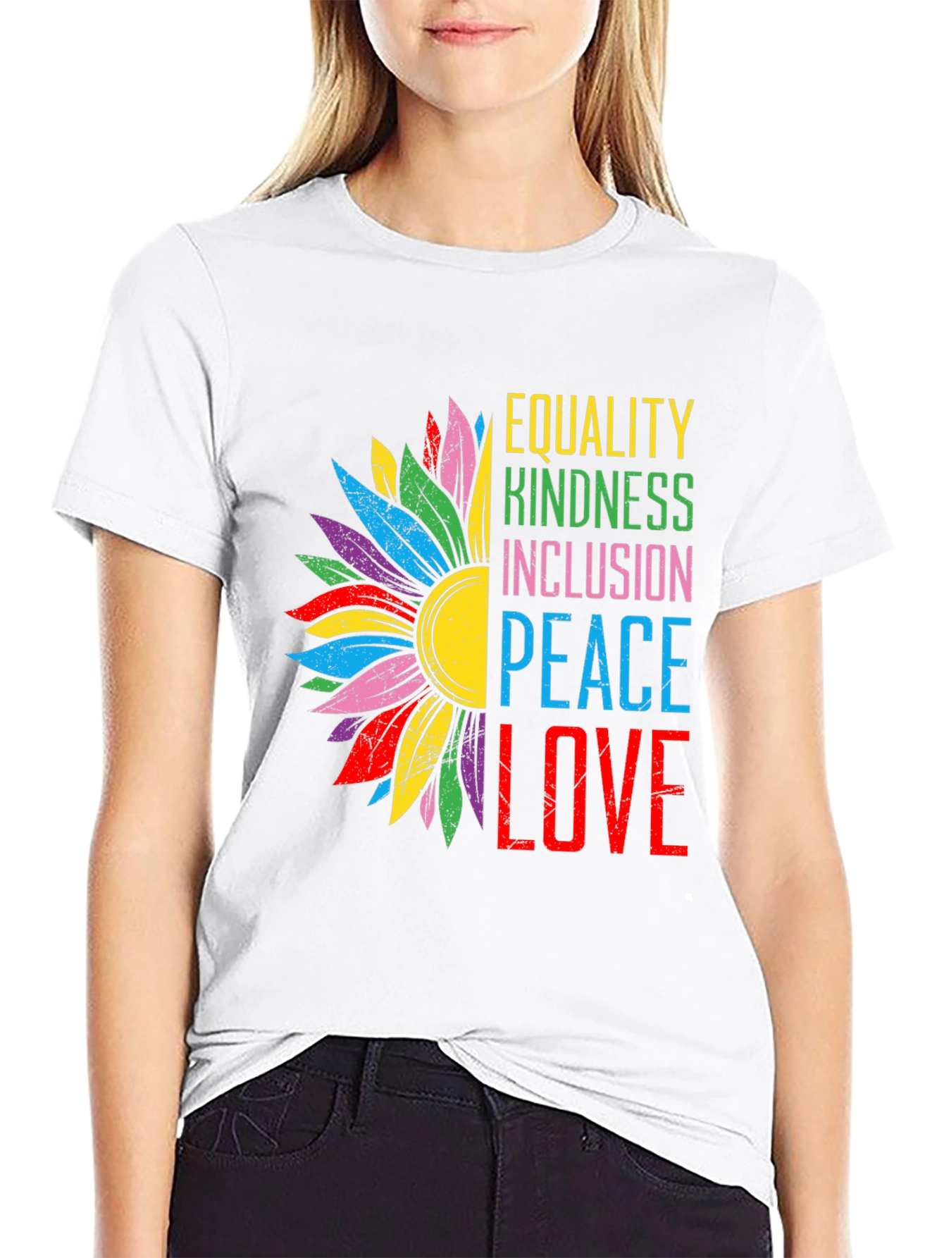 Equality Kindness Peace Love Graphic Tee