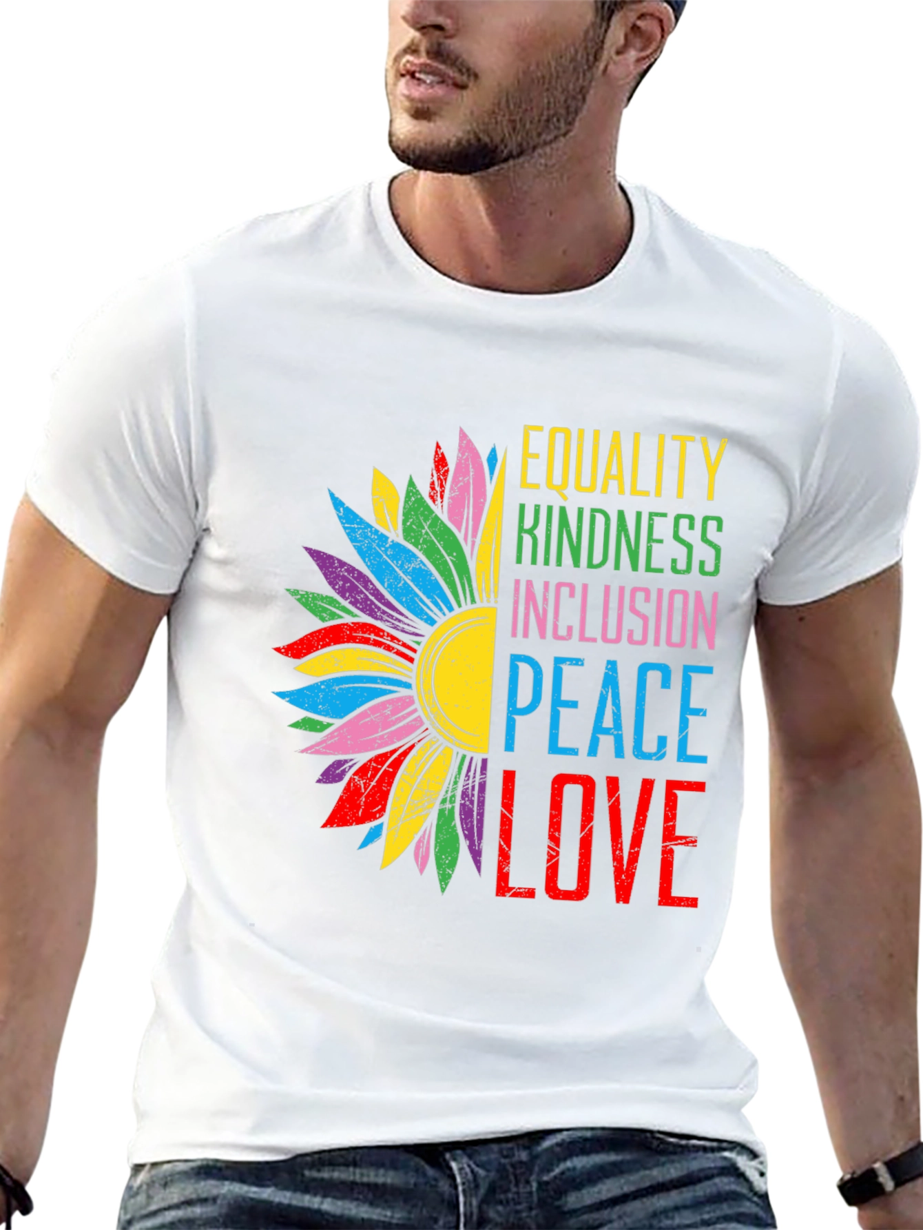 Equality Kindness Peace Love Graphic Tee