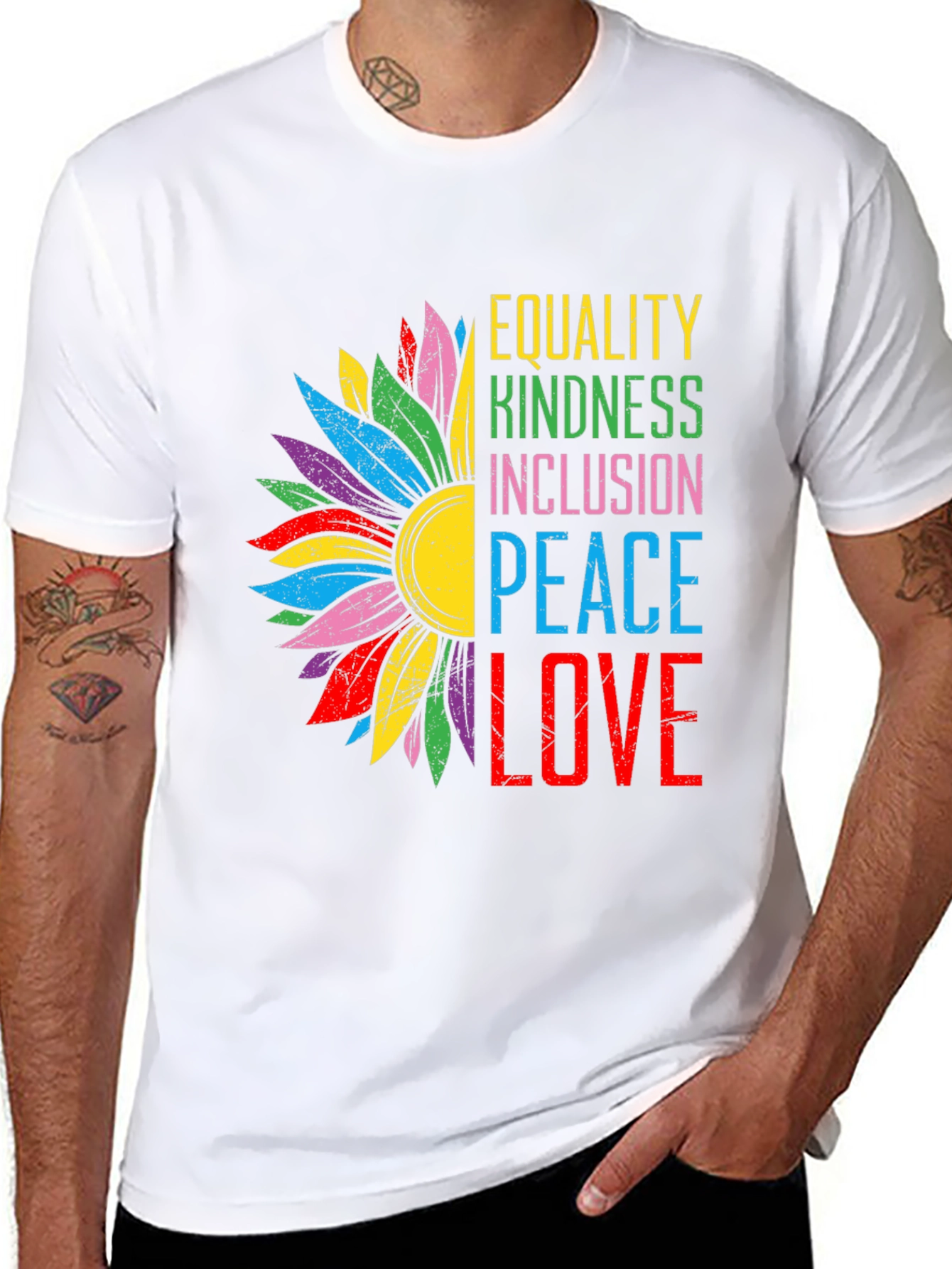 Equality Kindness Peace Love Graphic Tee
