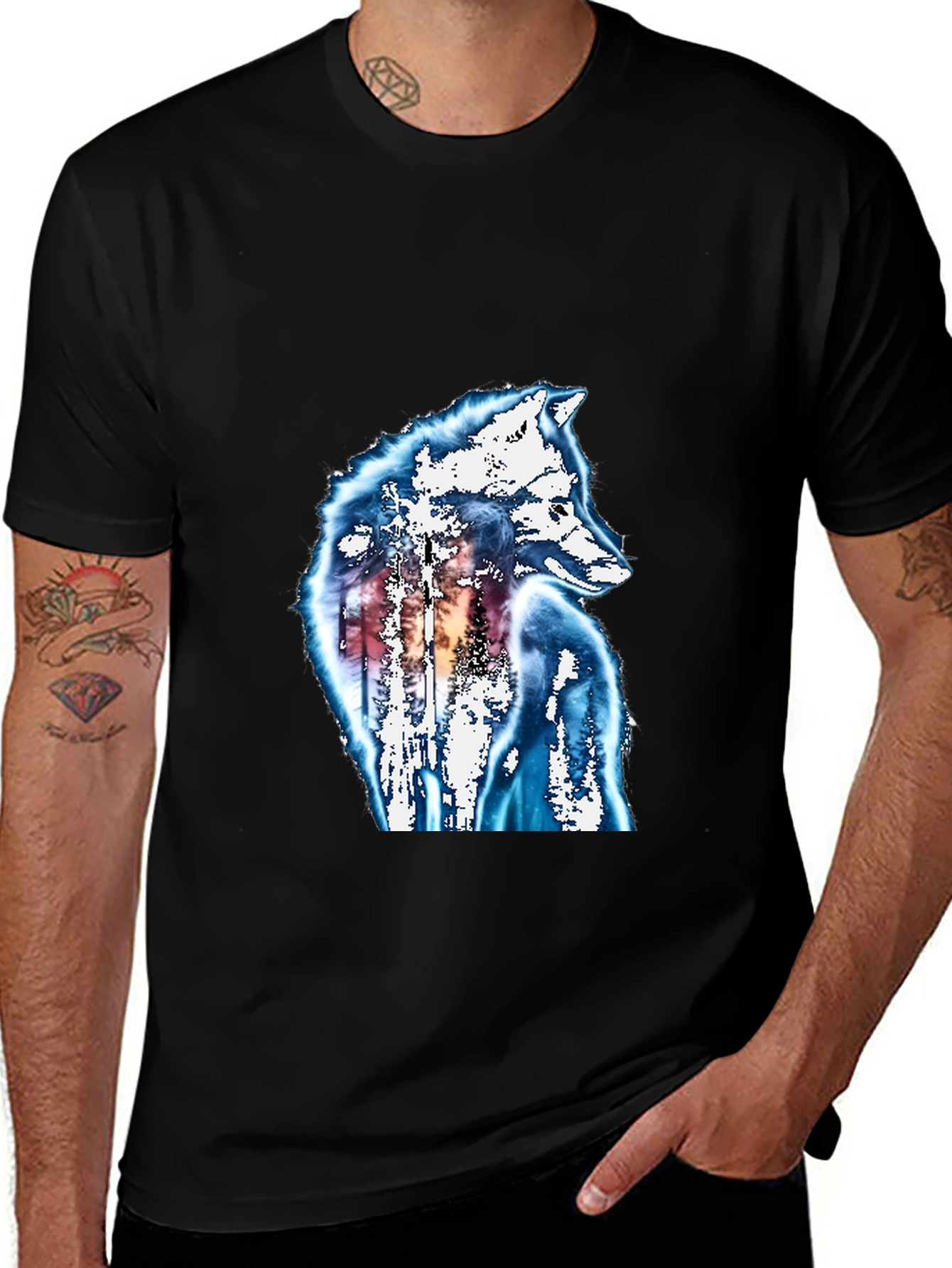 Wolf Graphic Black T-Shirt