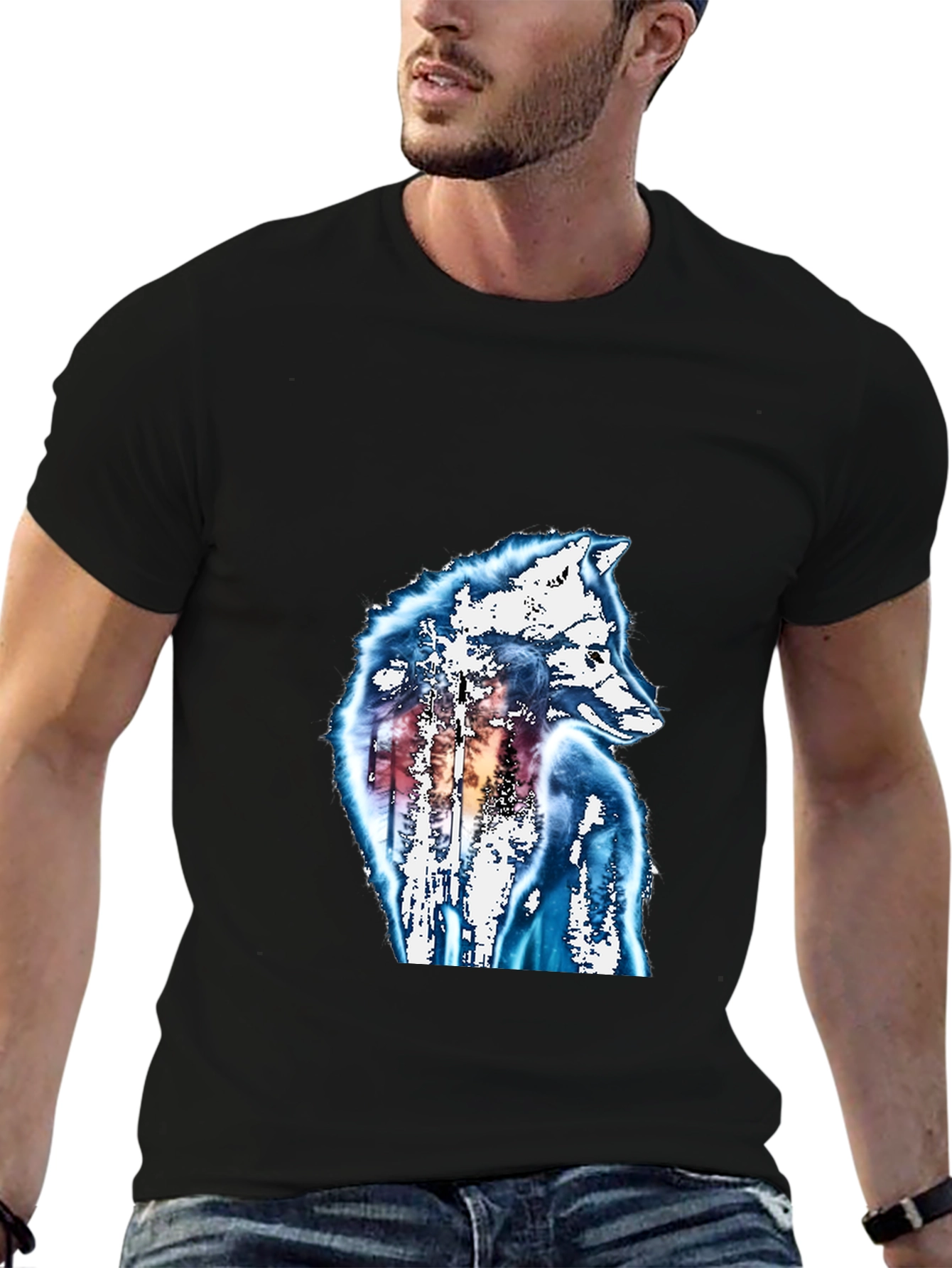 Wolf Graphic Black T-Shirt