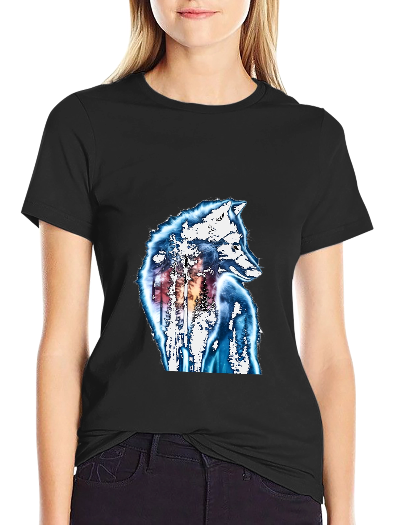Wolf Graphic Black T-Shirt