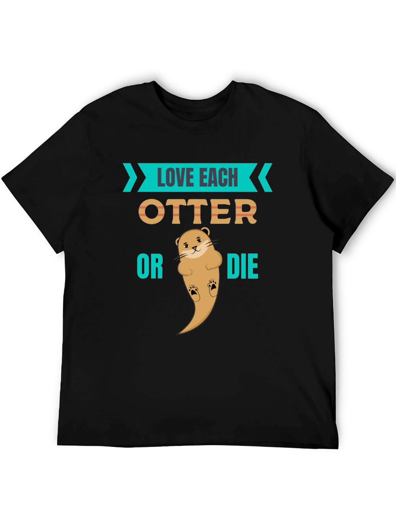 Love Each Otter Black Graphic Tee