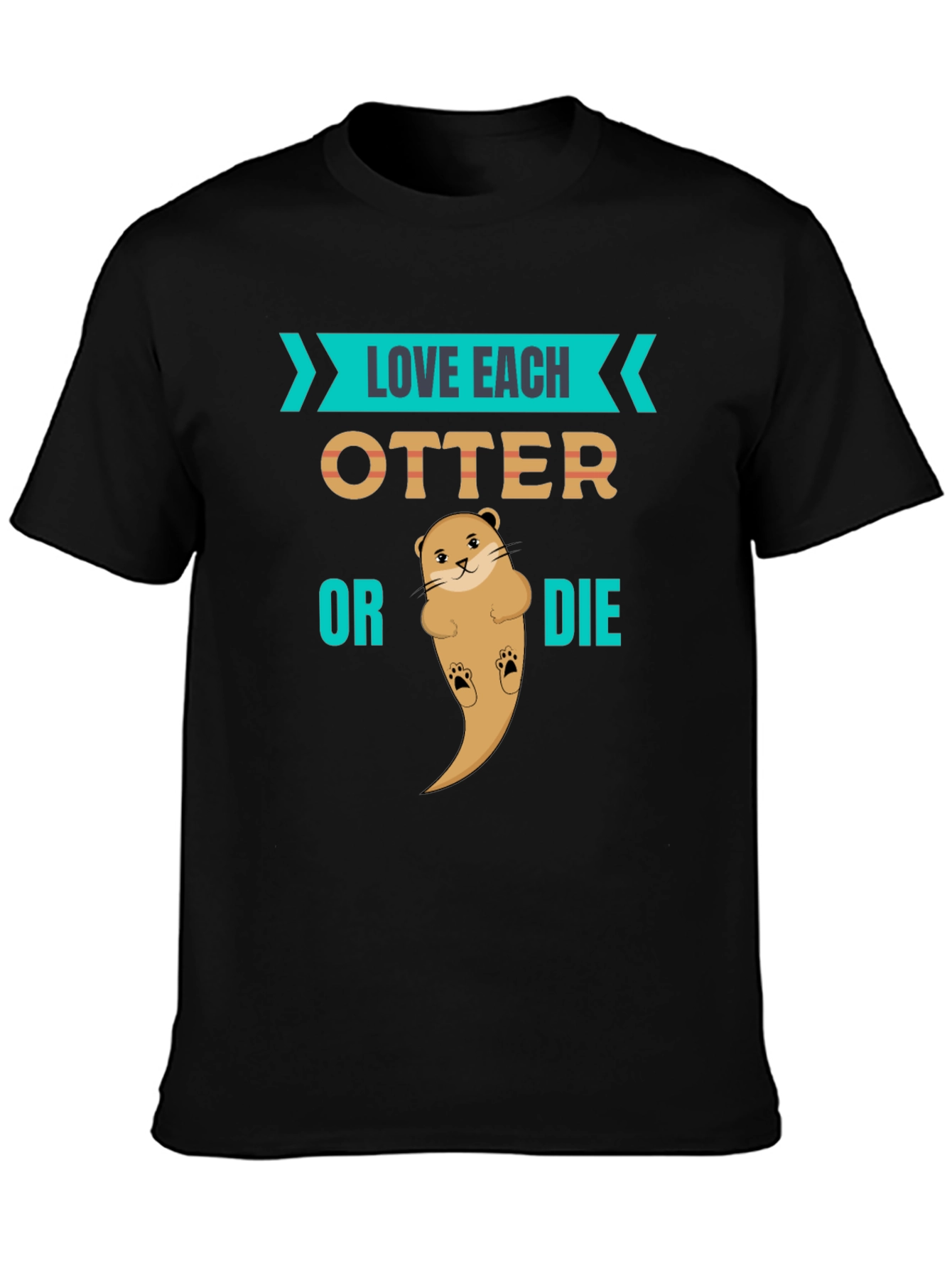 Love Each Otter Black Graphic Tee