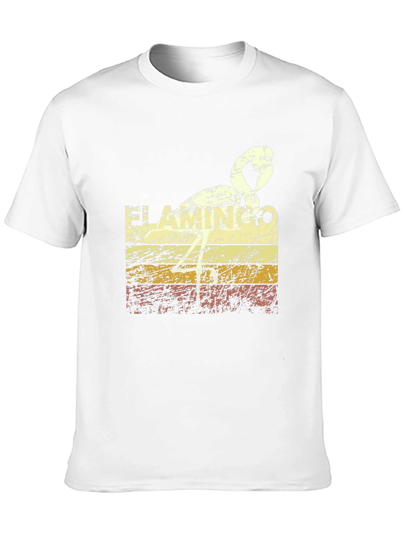 Retro Flamingo T-Shirt - Black Crew Neck
