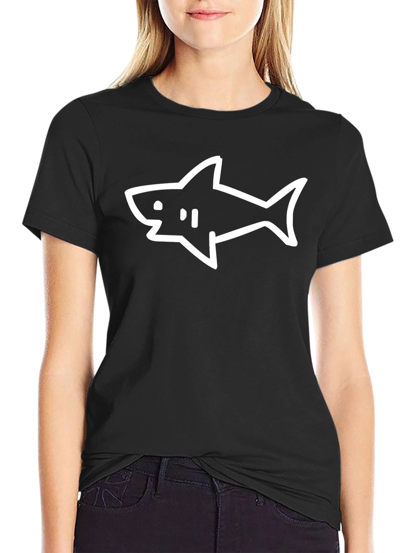 Shark Graphic Print T-Shirt - Casual Style