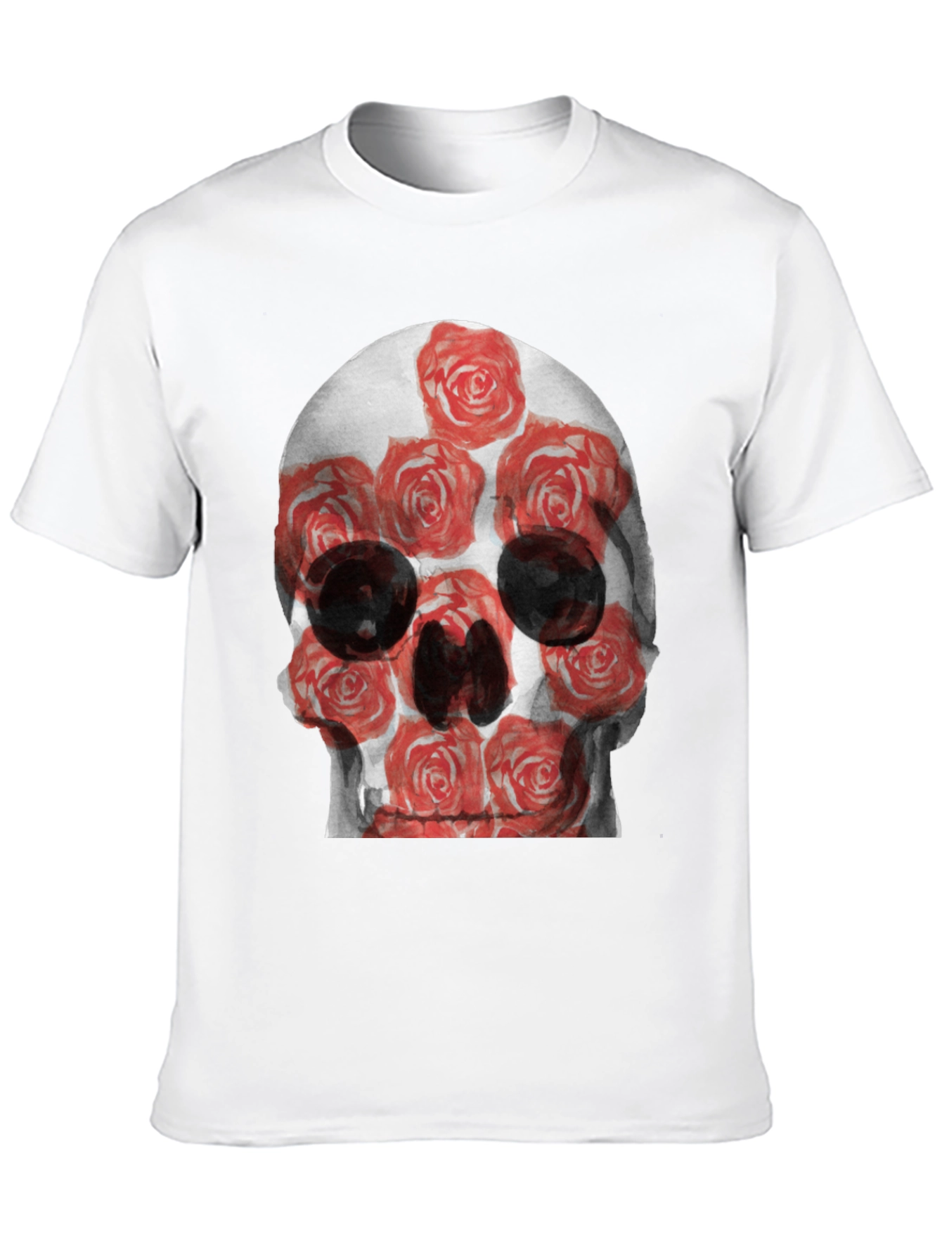 Skull and Roses Graphic Tee - Edgy Style