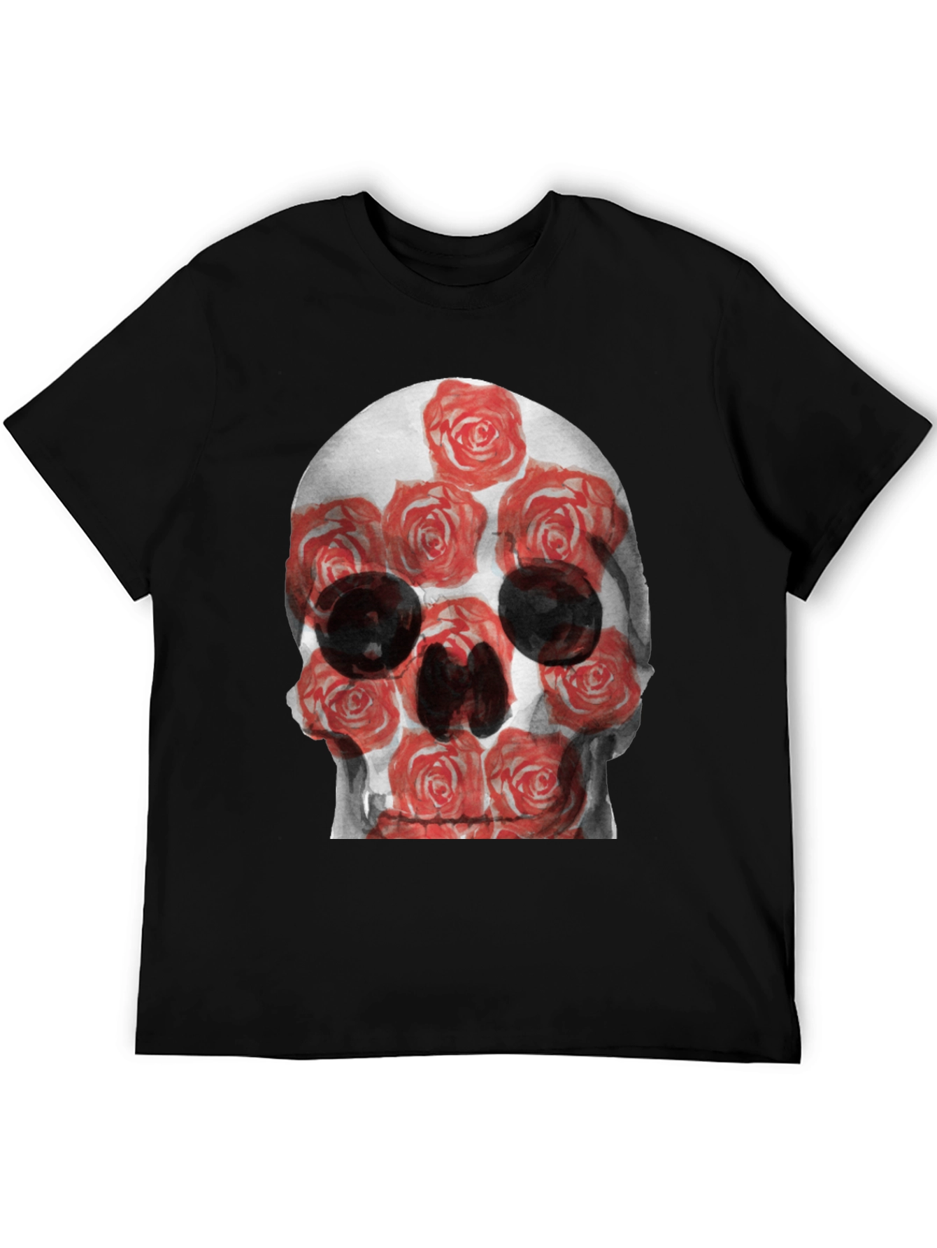 Skull and Roses Graphic Tee - Edgy Style