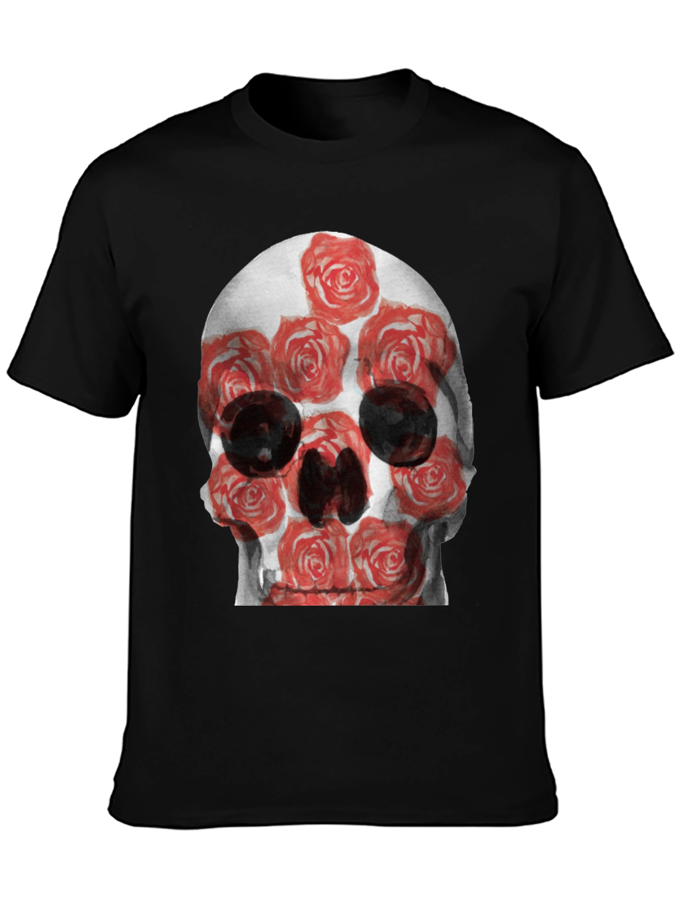 Skull and Roses Graphic Tee - Edgy Style
