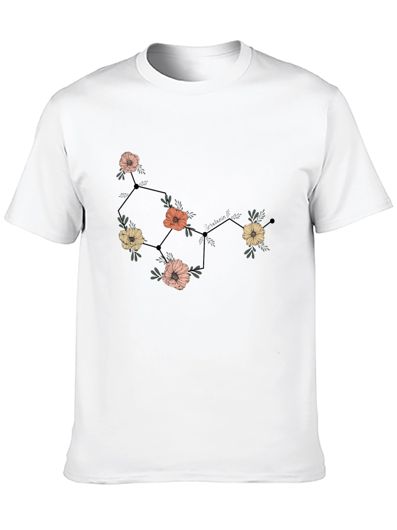 Floral Constellation Graphic Tee - Black