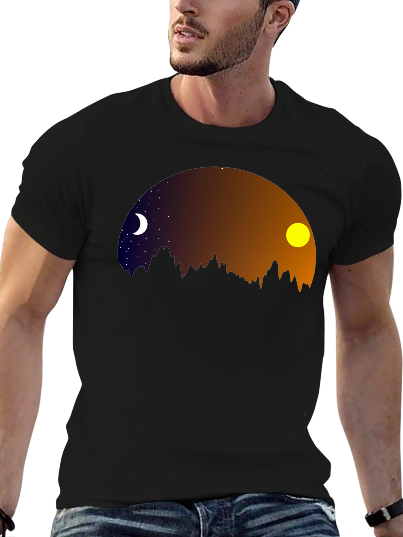 Night & Day Mountainscape Graphic Tee