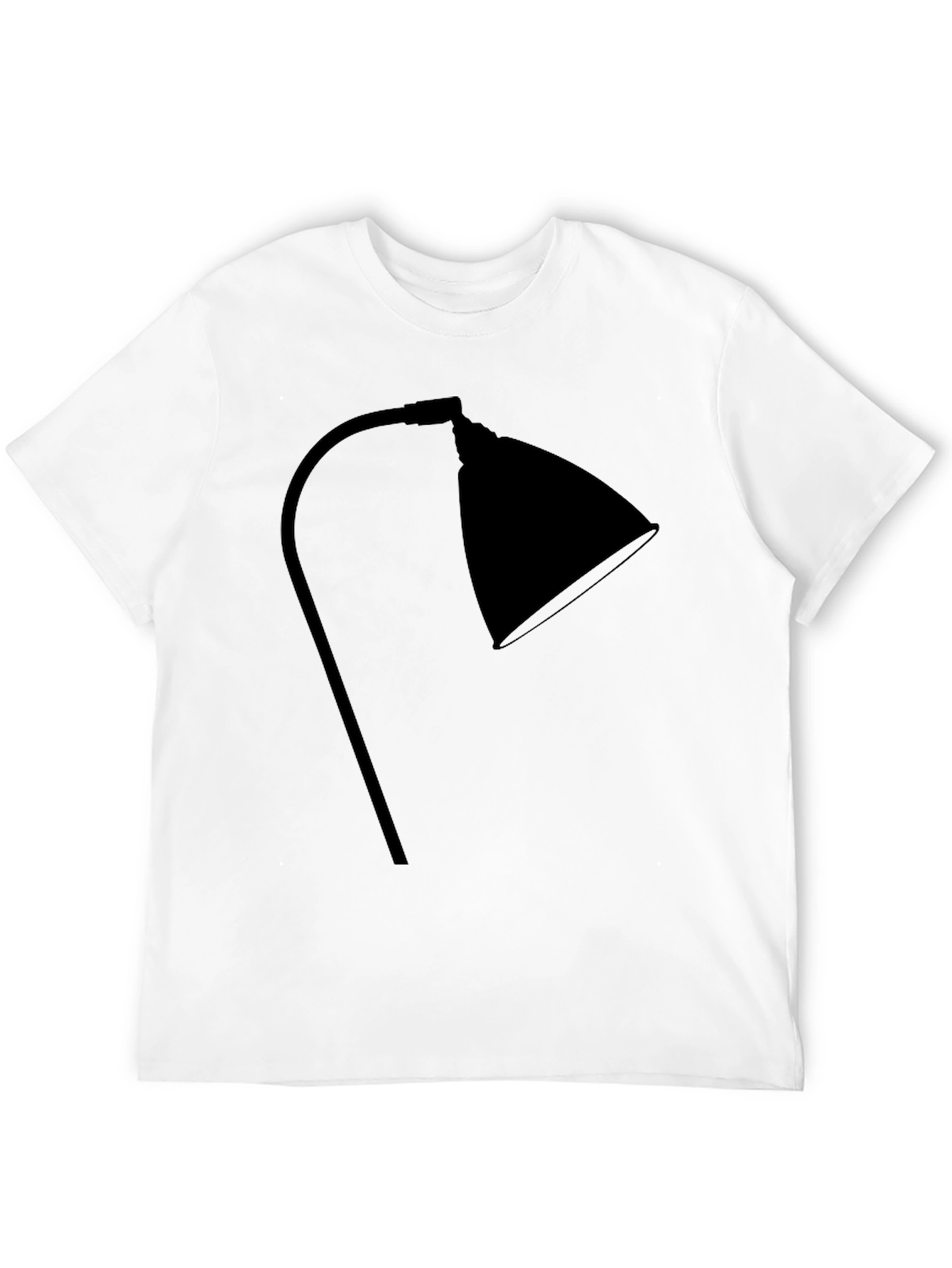 Modern Desk Lamp Graphic Tee - Black Cotton T-Shirt