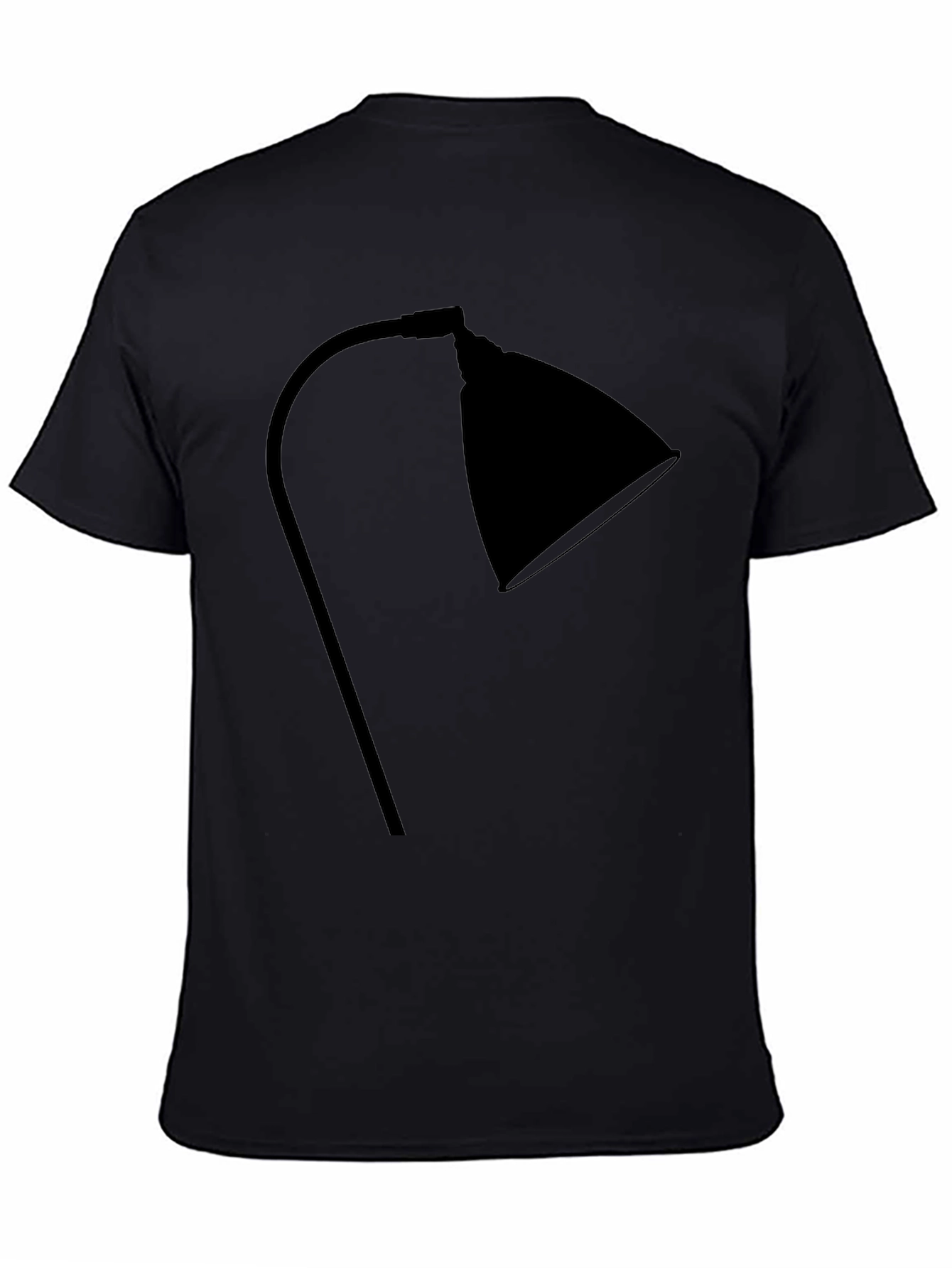 Modern Desk Lamp Graphic Tee - Black Cotton T-Shirt