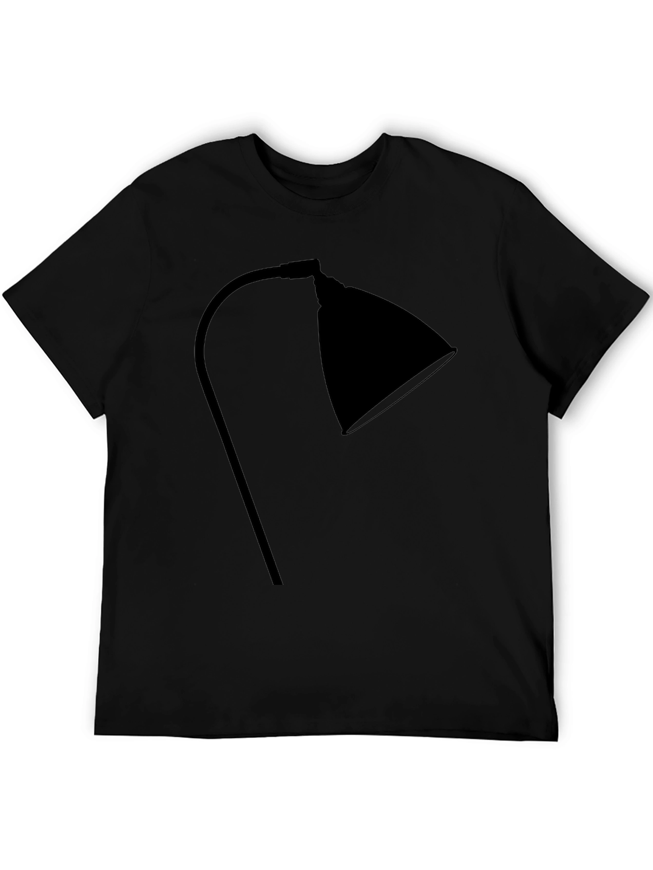 Modern Desk Lamp Graphic Tee - Black Cotton T-Shirt