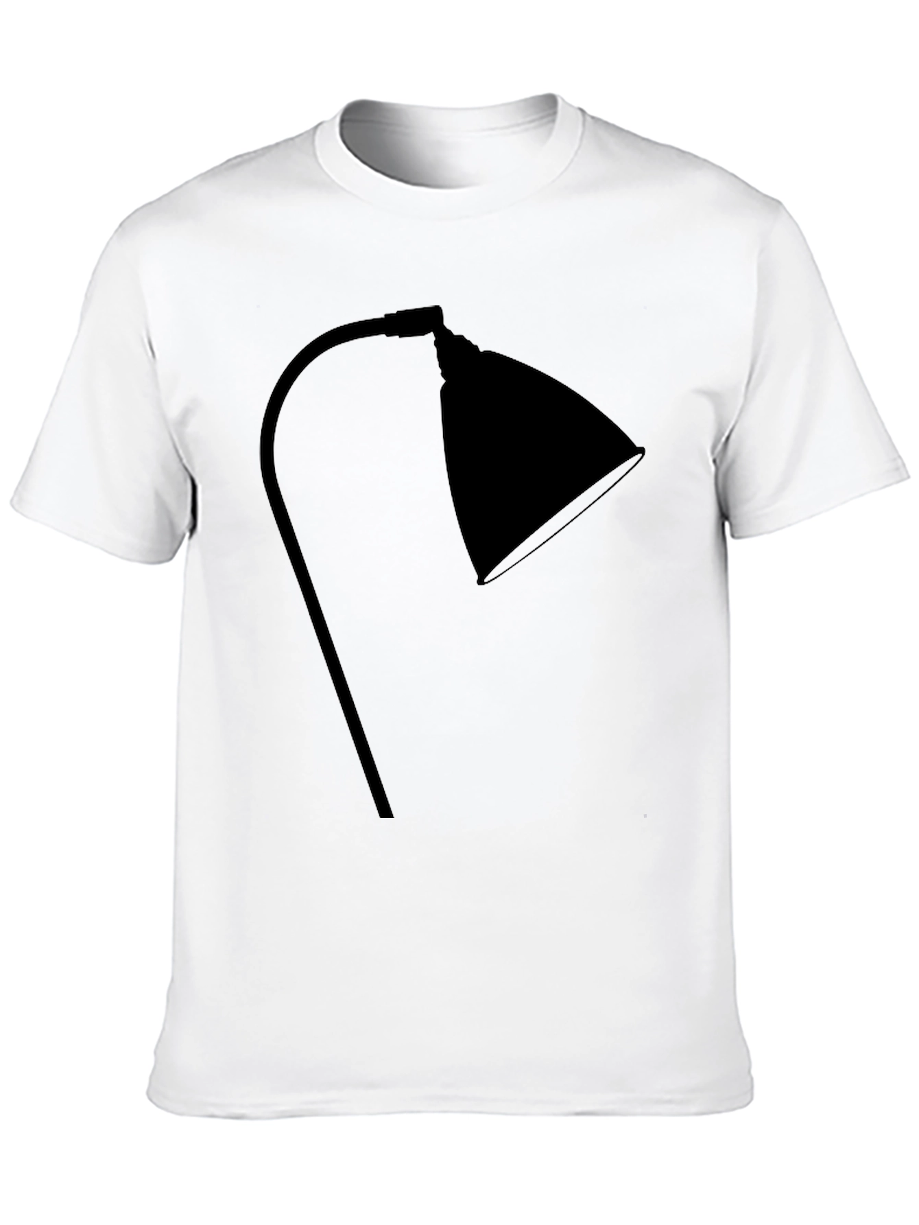 Modern Desk Lamp Graphic Tee - Black Cotton T-Shirt