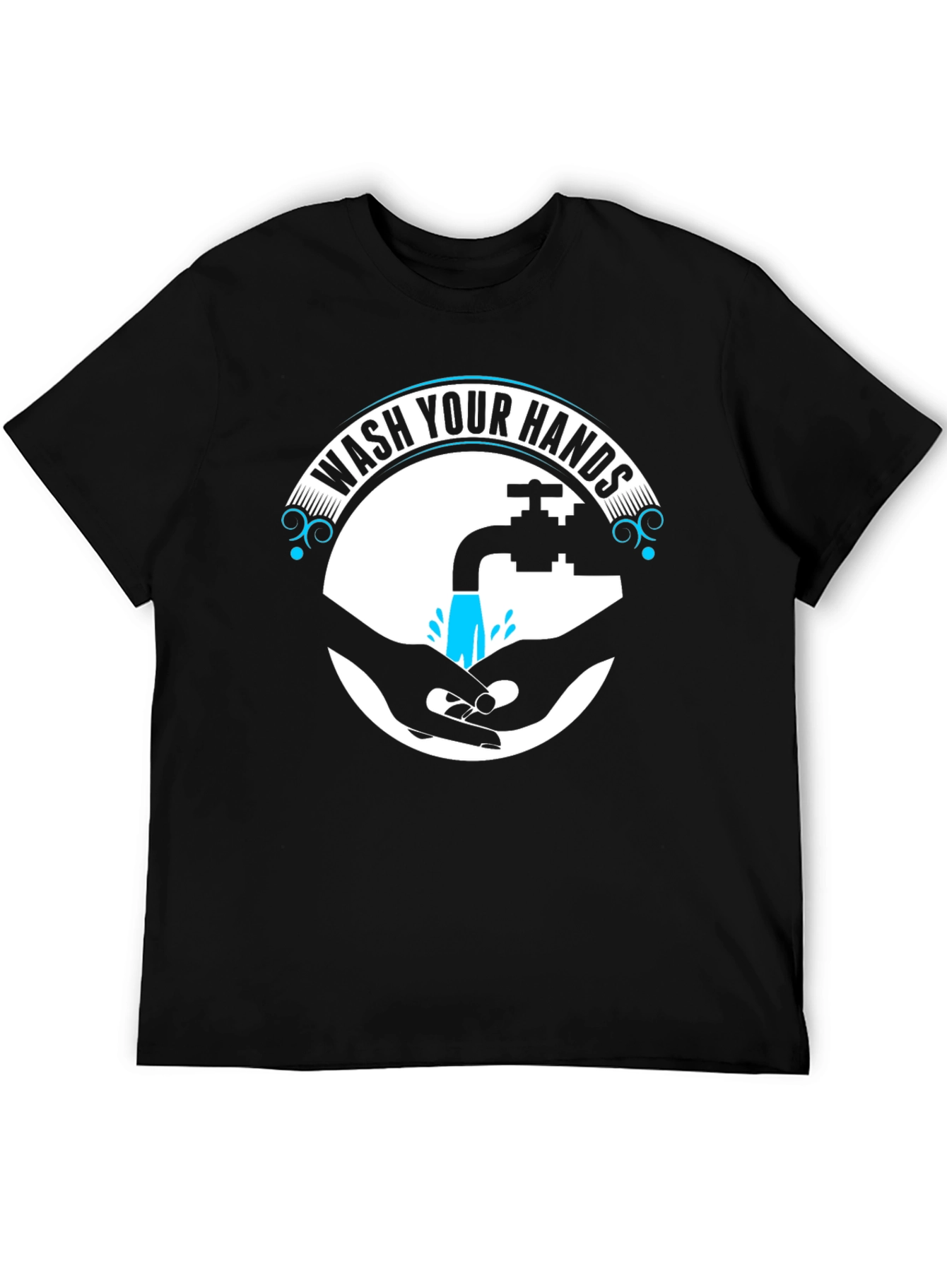 Wash Your Hands Graphic Tee - Black