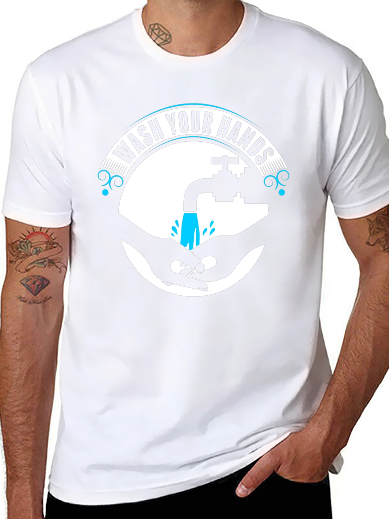 Wash Your Hands Graphic Tee - Black