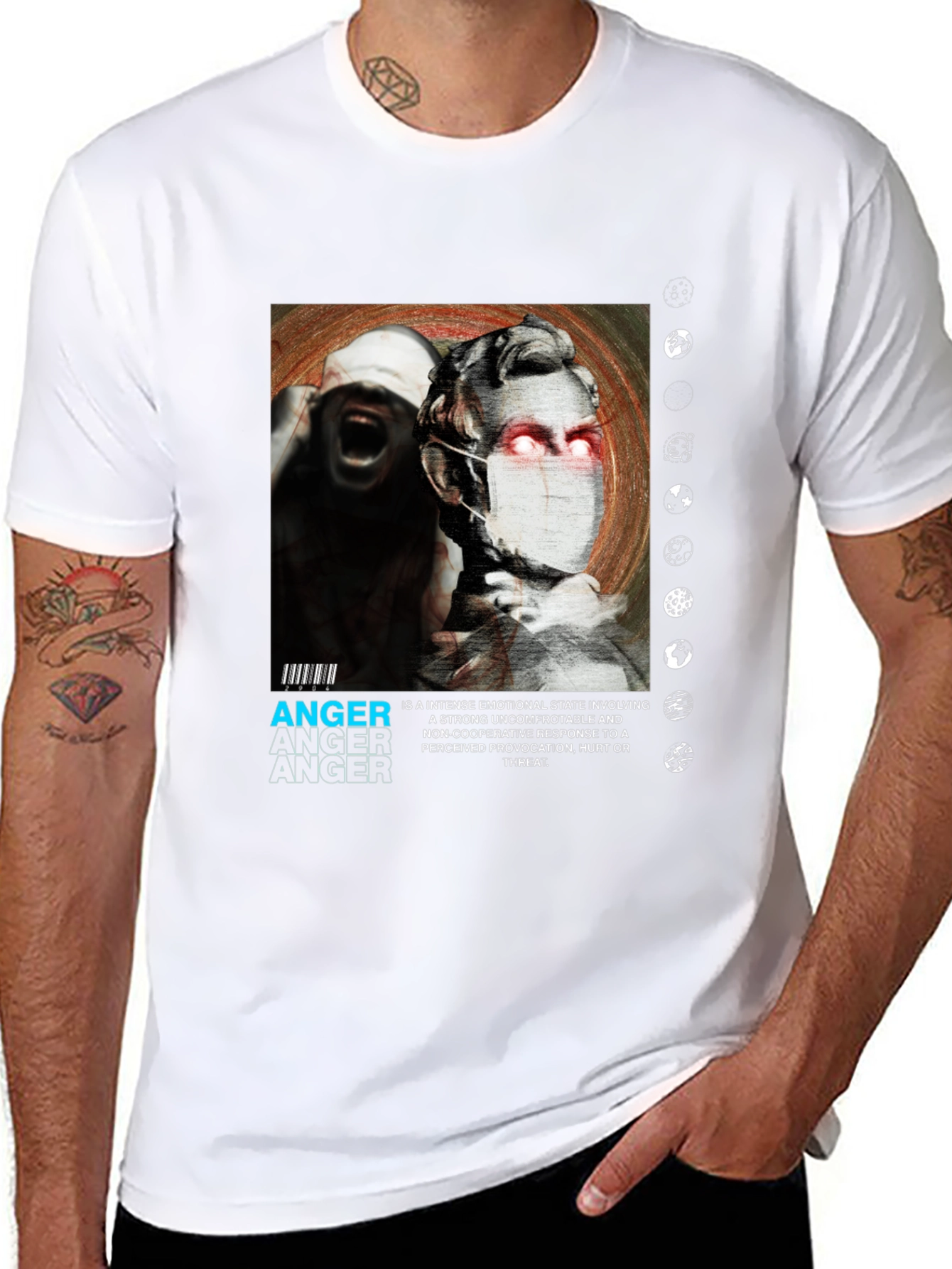Anger Graphic Print Black T-Shirt