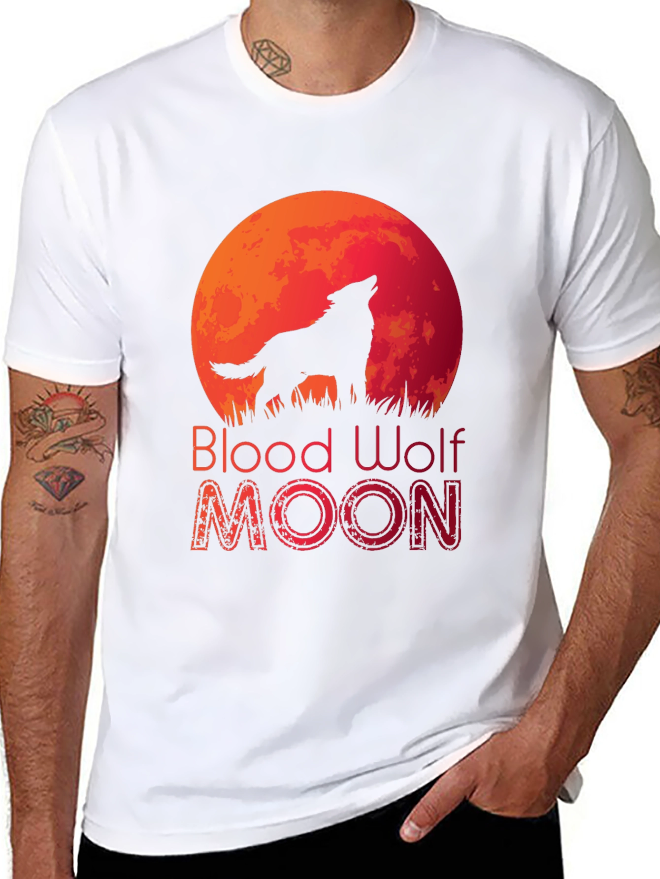 Blood Wolf Moon Black T-Shirt