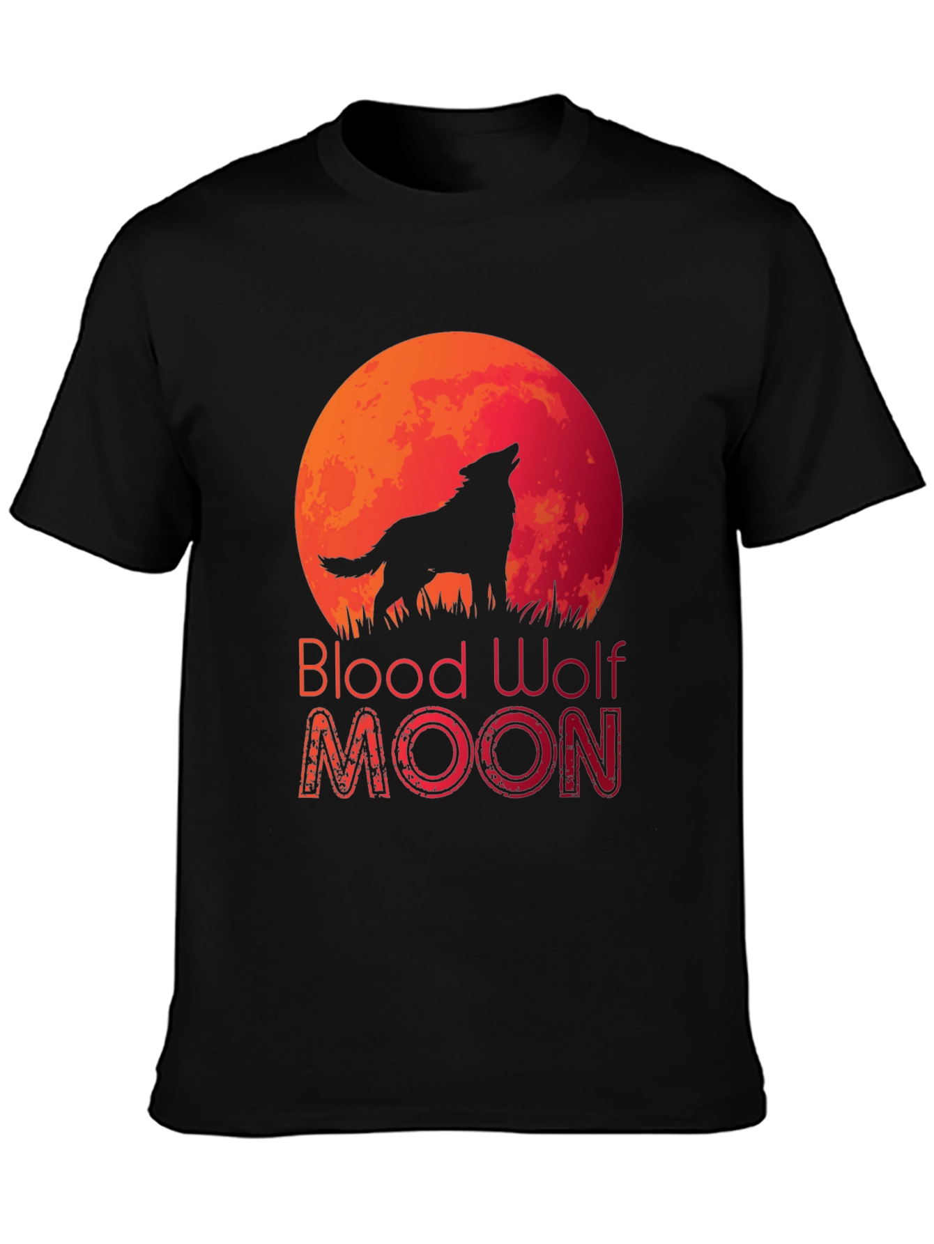 Blood Wolf Moon Black T-Shirt