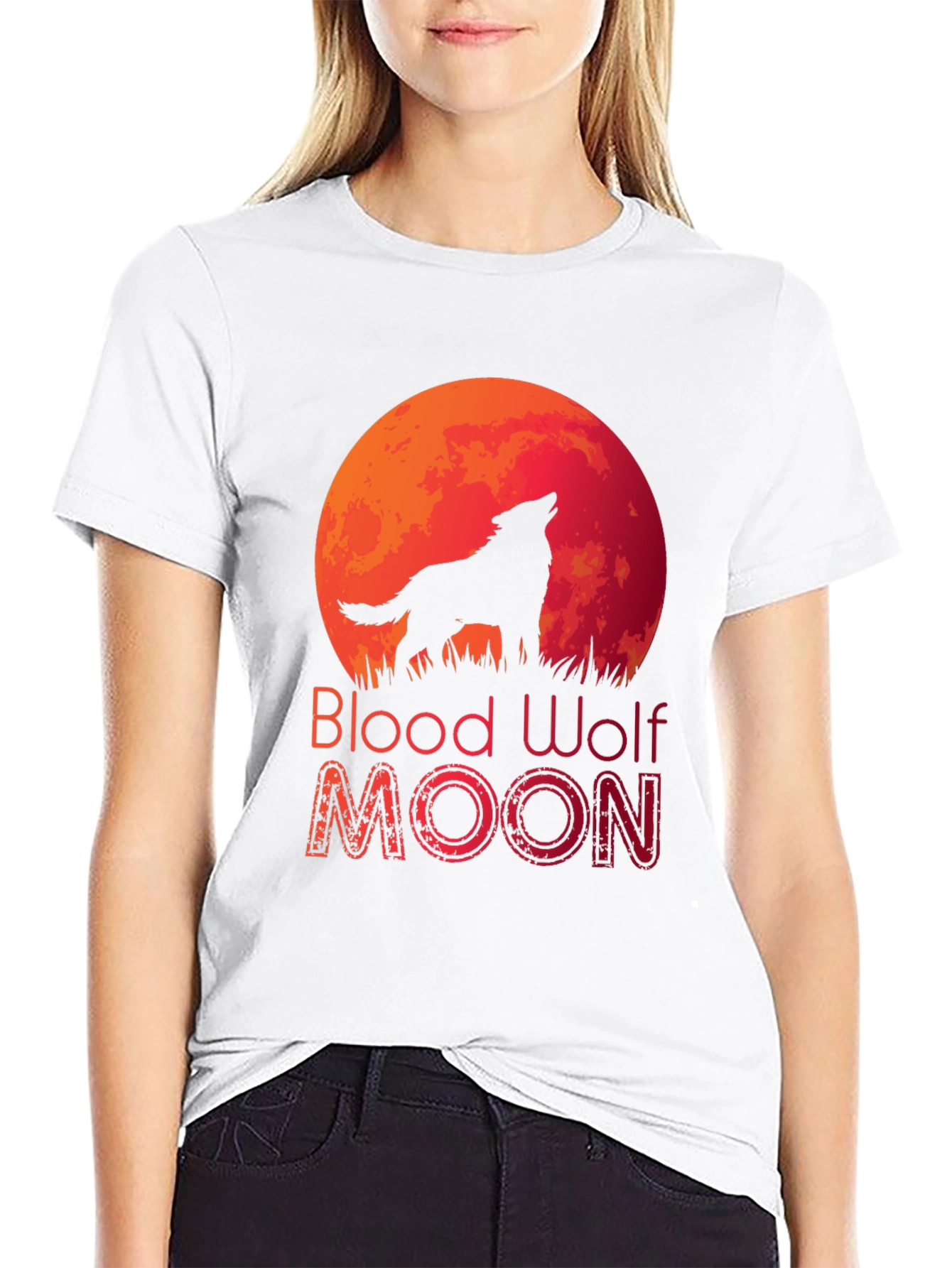 Blood Wolf Moon Black T-Shirt
