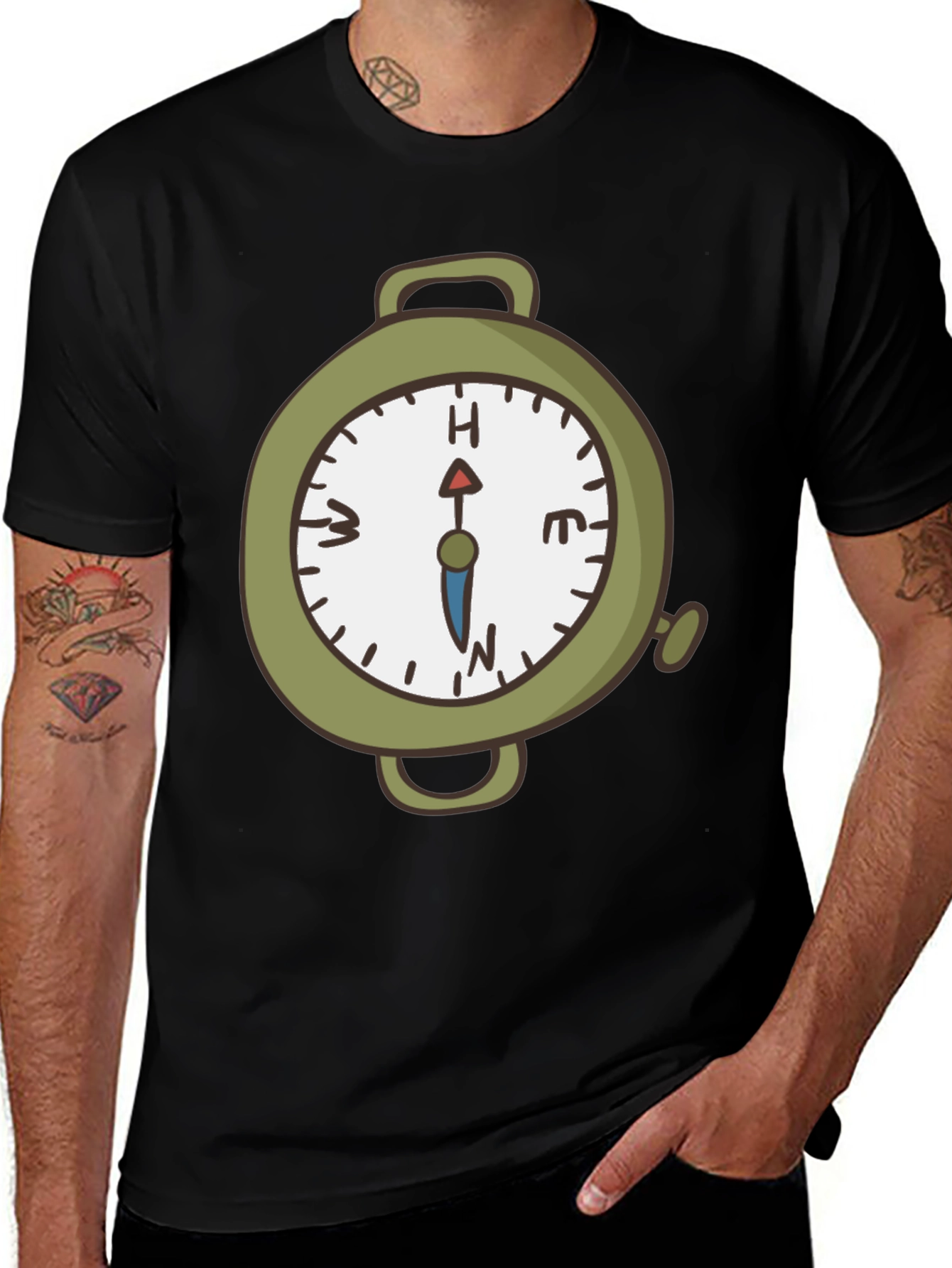 Compass Graphic Black T-Shirt