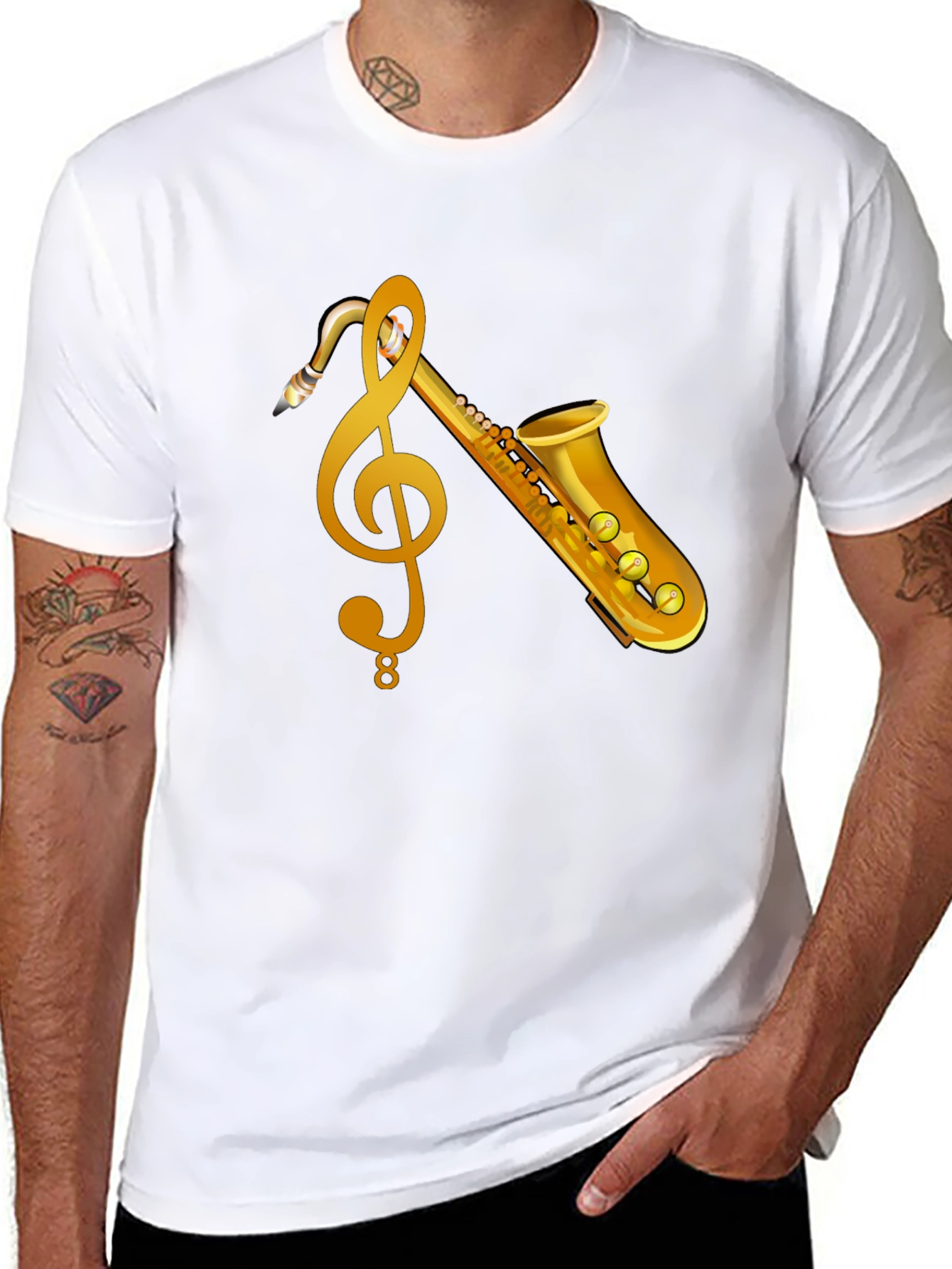 Musical Saxophone Graphic T-Shirt