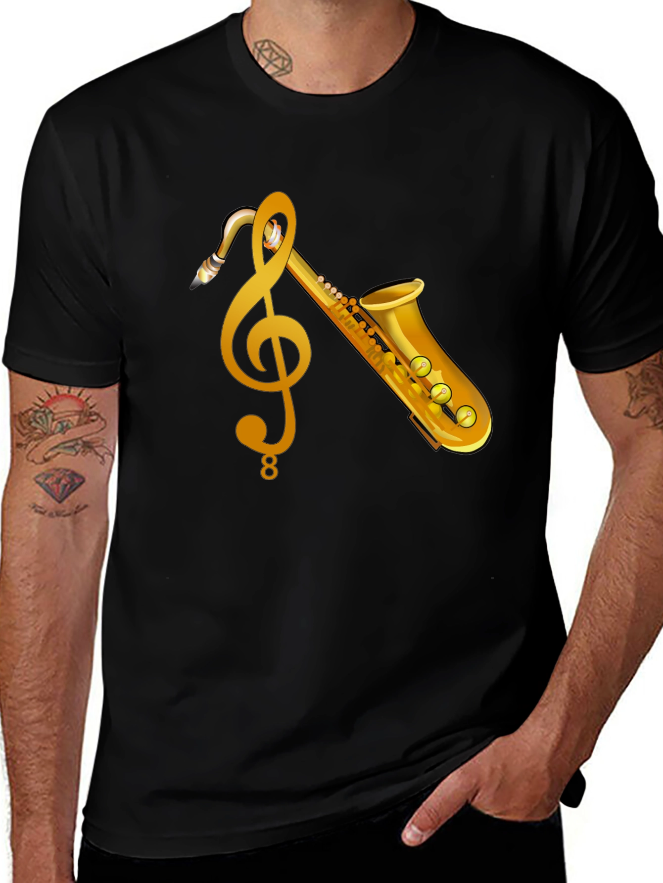 Musical Saxophone Graphic T-Shirt
