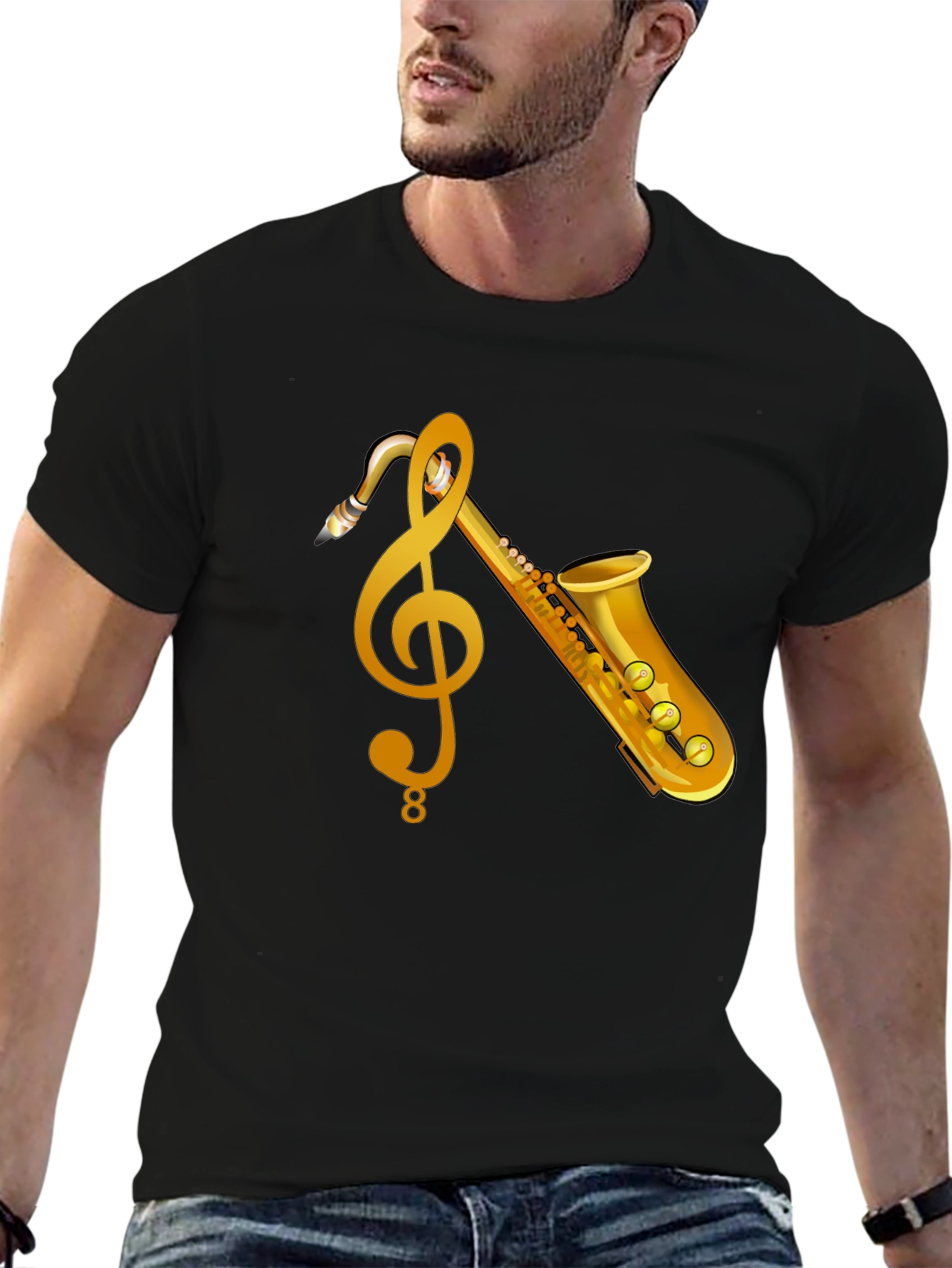 Musical Saxophone Graphic T-Shirt