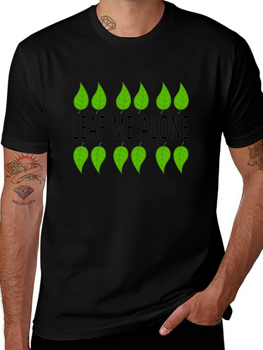 Leaf Me Alone Graphic Black T-Shirt