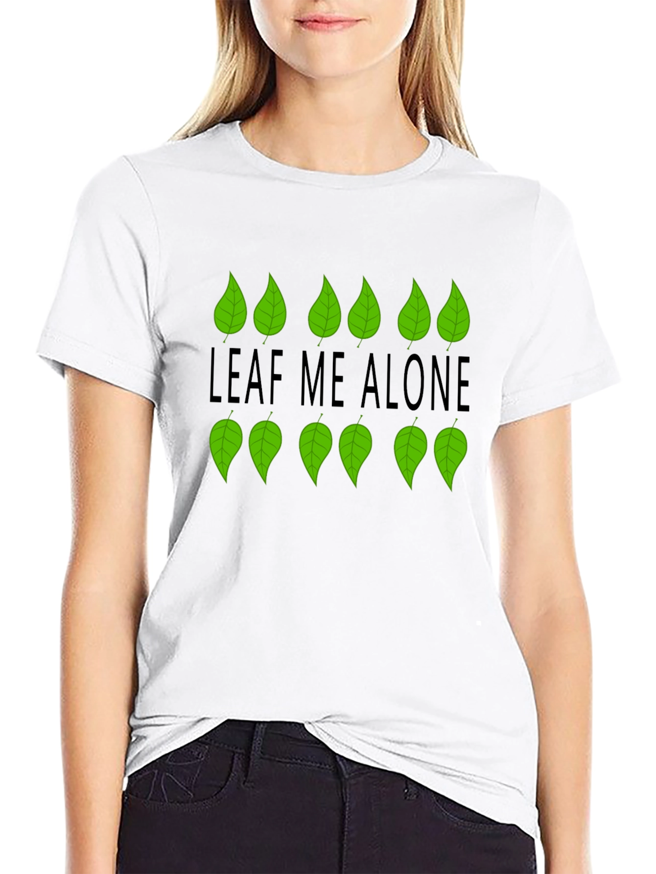 Leaf Me Alone Graphic Black T-Shirt