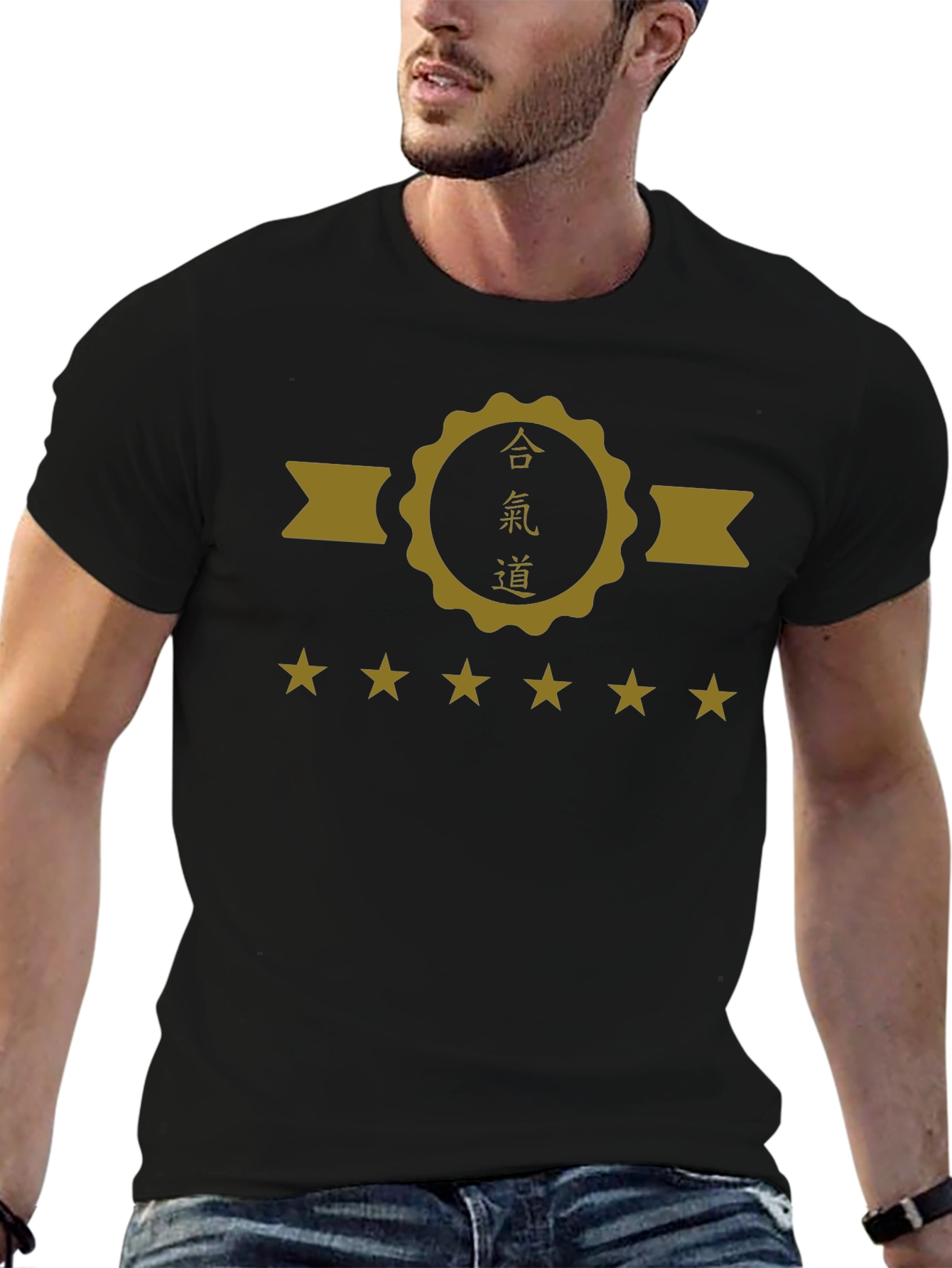 Aikido Kanji Star Graphic Tee - Black