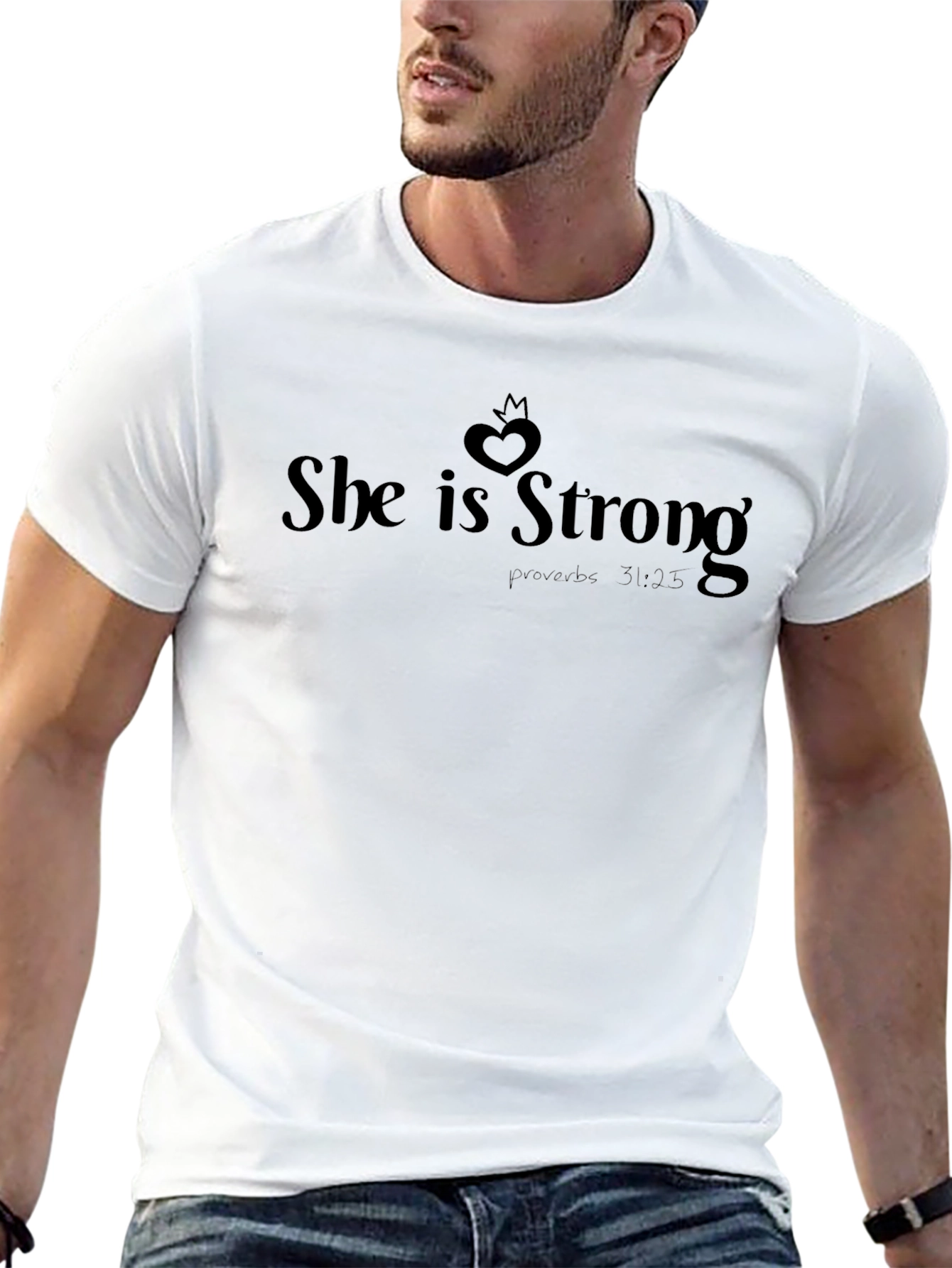 She is Strong T-Shirt Proverbs 31:25 Christian Faith