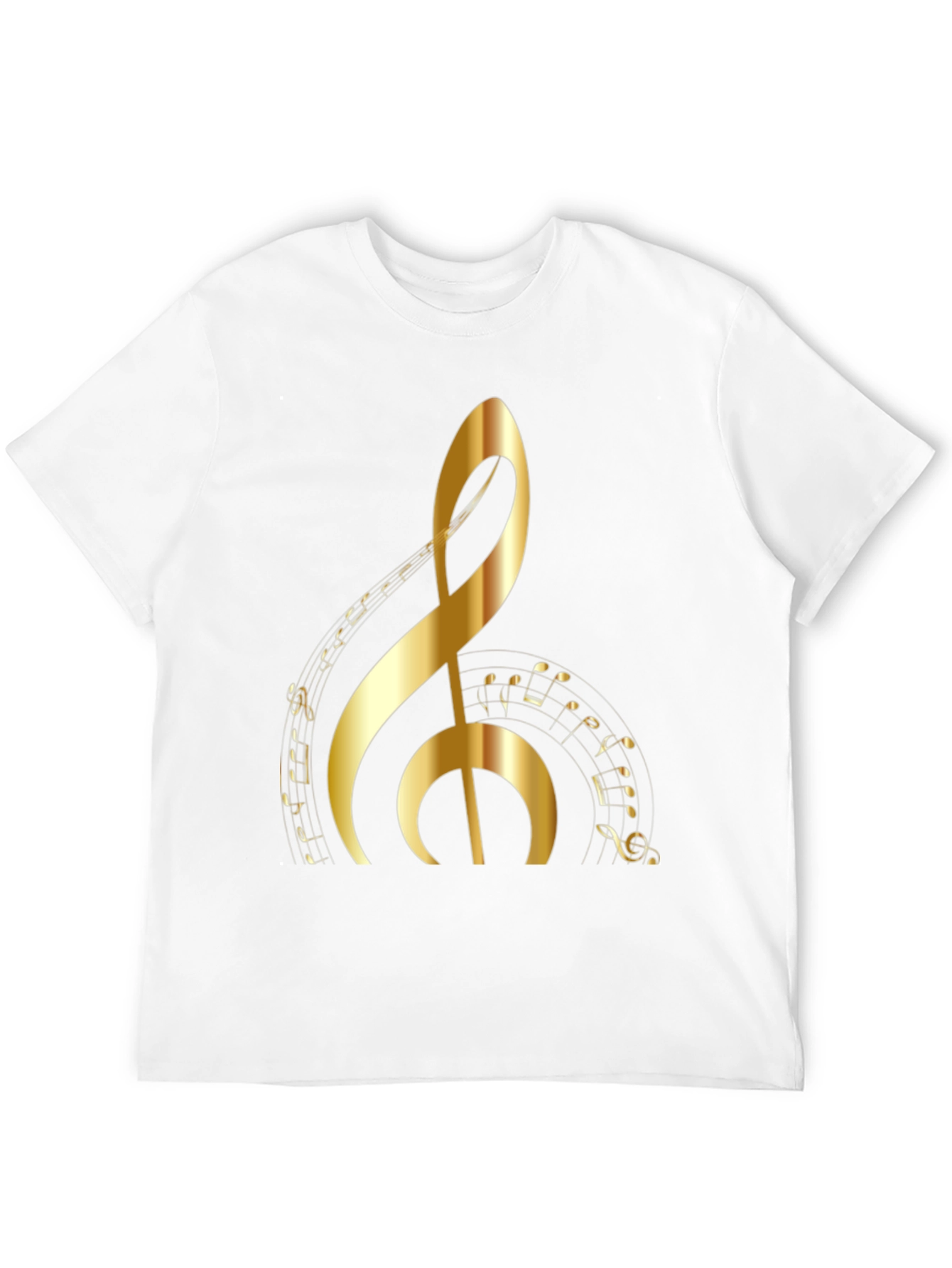 Golden Treble Clef Graphic Tee - Music Lovers T-Shirt